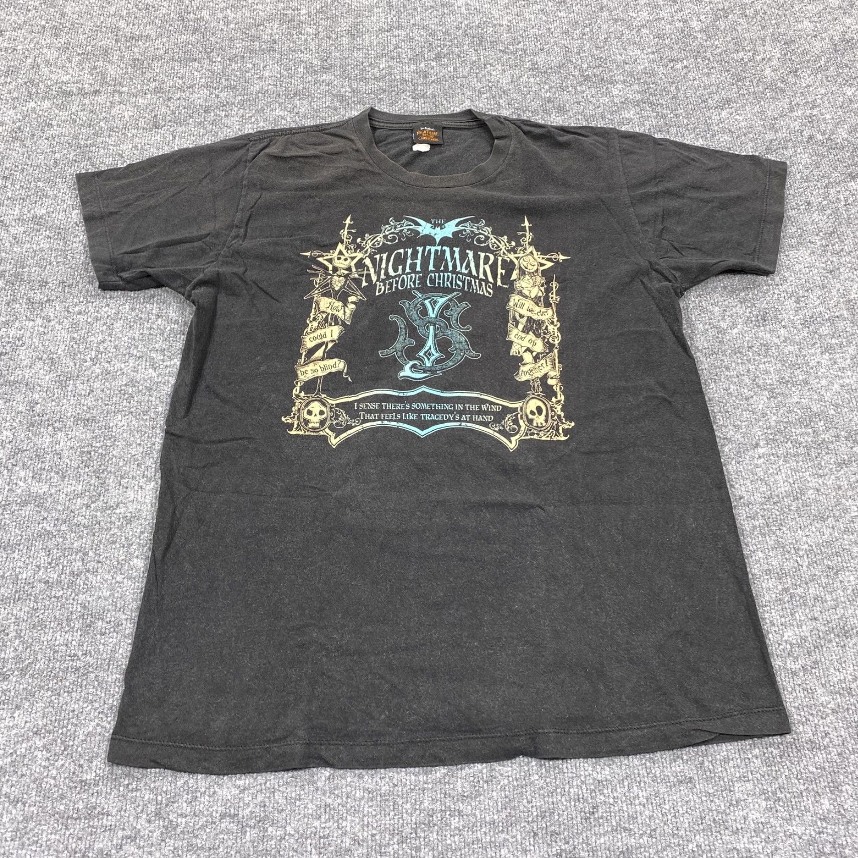 Vintage Nightmare Before Christmas Shirt Mens Large Black Jack Sally Gothic Halloween Size US L / EU 52-54 / 3 - 2 Thumbnail
