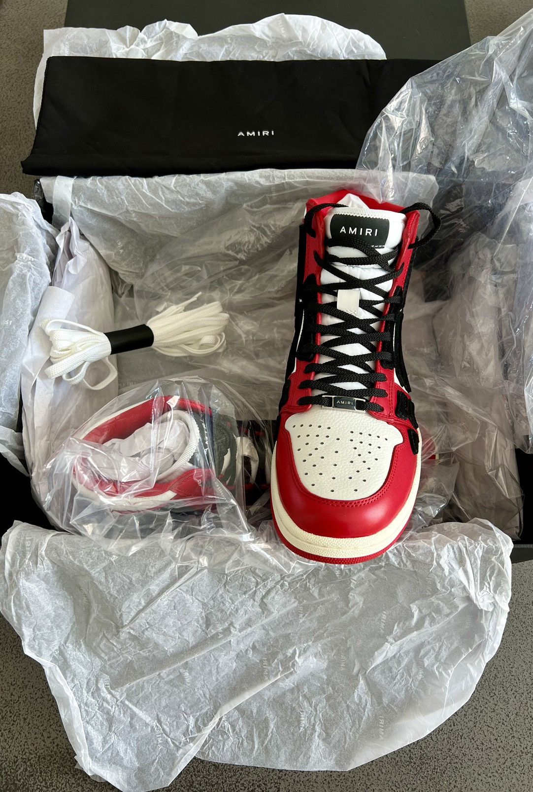 Amiri NEW AUTHENTIC AMIRI SKEL RED/BLACK/WHITE SKELETON HI TOPS 42 Size US 9 / EU 42 - 10 Thumbnail