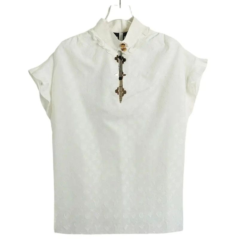 Louis Vuitton Louis Vuitton Women's White Cotton T-Shirt 0089 Size M / US 6-8 / IT 42-44 - 1 Thumbnail