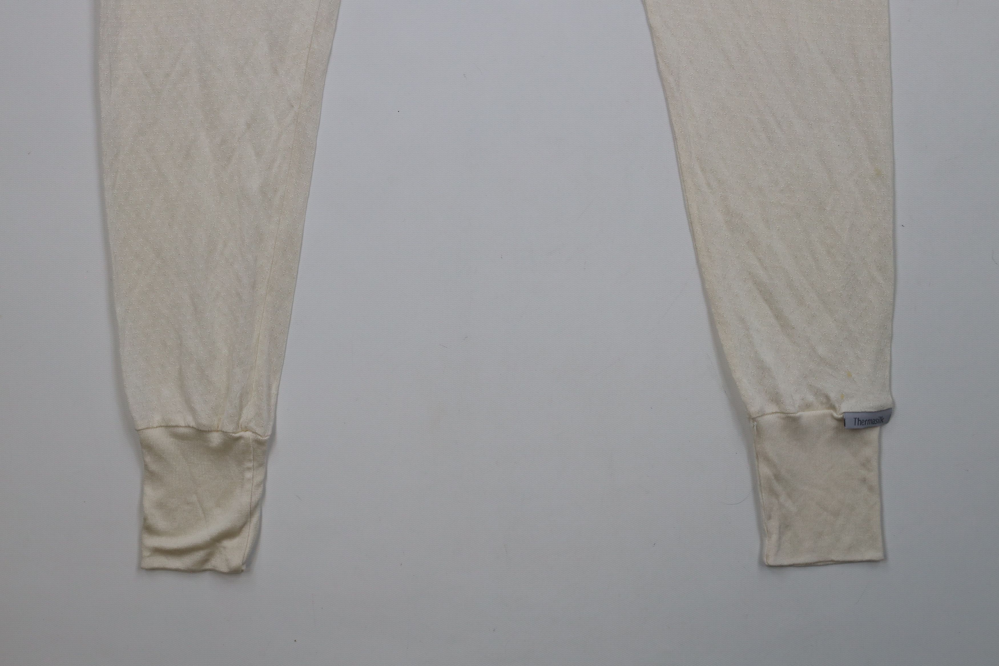 Vintage Vintage 90s Terramar Thermasilk Silk Knit Pants Cream Size 24" / US 00 / IT 34 - 4 Thumbnail