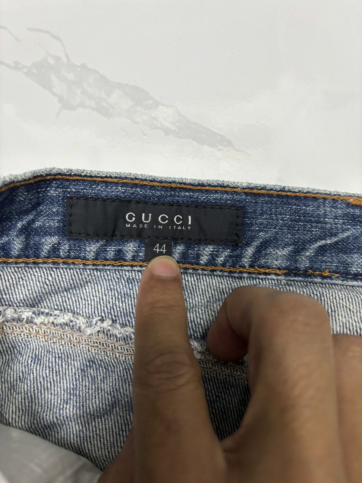 Grailed × Gucci ARCHIVAL GUCCI DISTRESSED DENIM CROPPED JEANS Size US 30 / EU 46 - 9 Thumbnail
