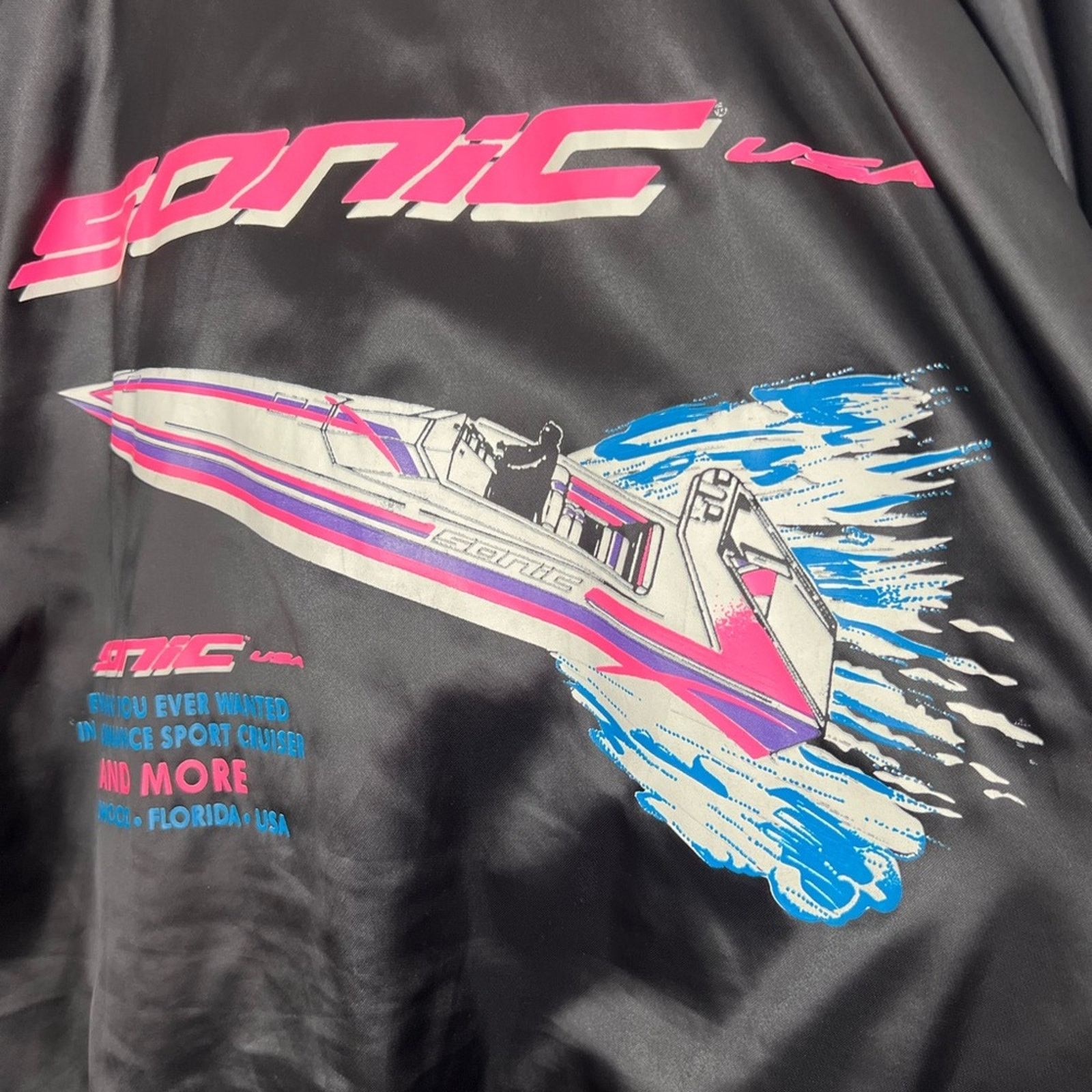 Auburn Sportswear Vintage 80s Sonic Power Boats Satin Racing Jacket XL CLEAN Size US XL / EU 56 / 4 - 4 Thumbnail