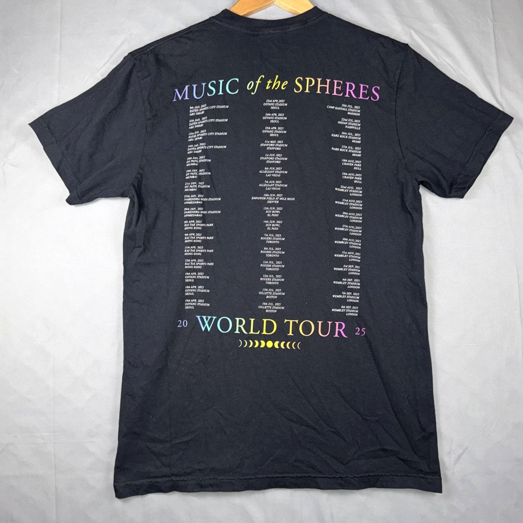 Vintage Coldplay Shirt Mens M Black Music Of The Spheres World Tour 2025 Tee Size US M / EU 48-50 / 2 - 2 Thumbnail