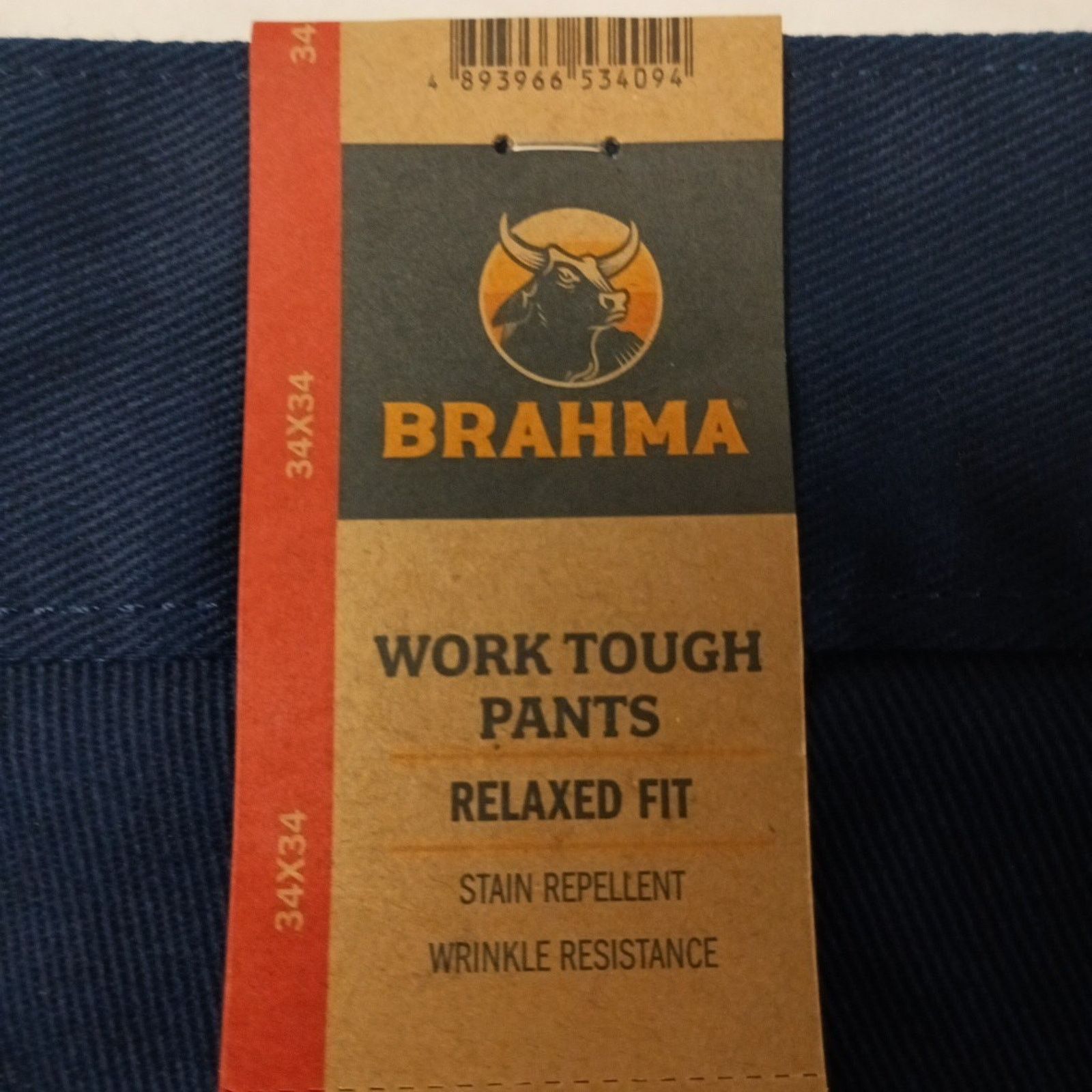 Other Brahma Men's Work Tough Pants Size 34x34 Blue Relaxed Fit Size US 34 / EU 50 - 2 Thumbnail