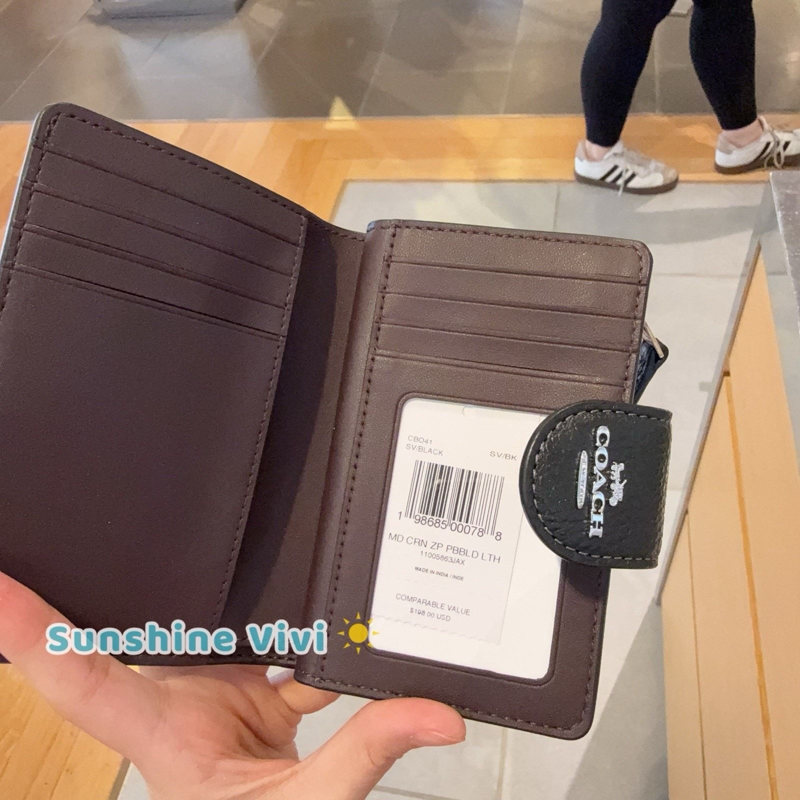 Coach NWT Coach Medium Corner Zip Wallet CBO41 Leather Black Size ONE SIZE - 4 Thumbnail