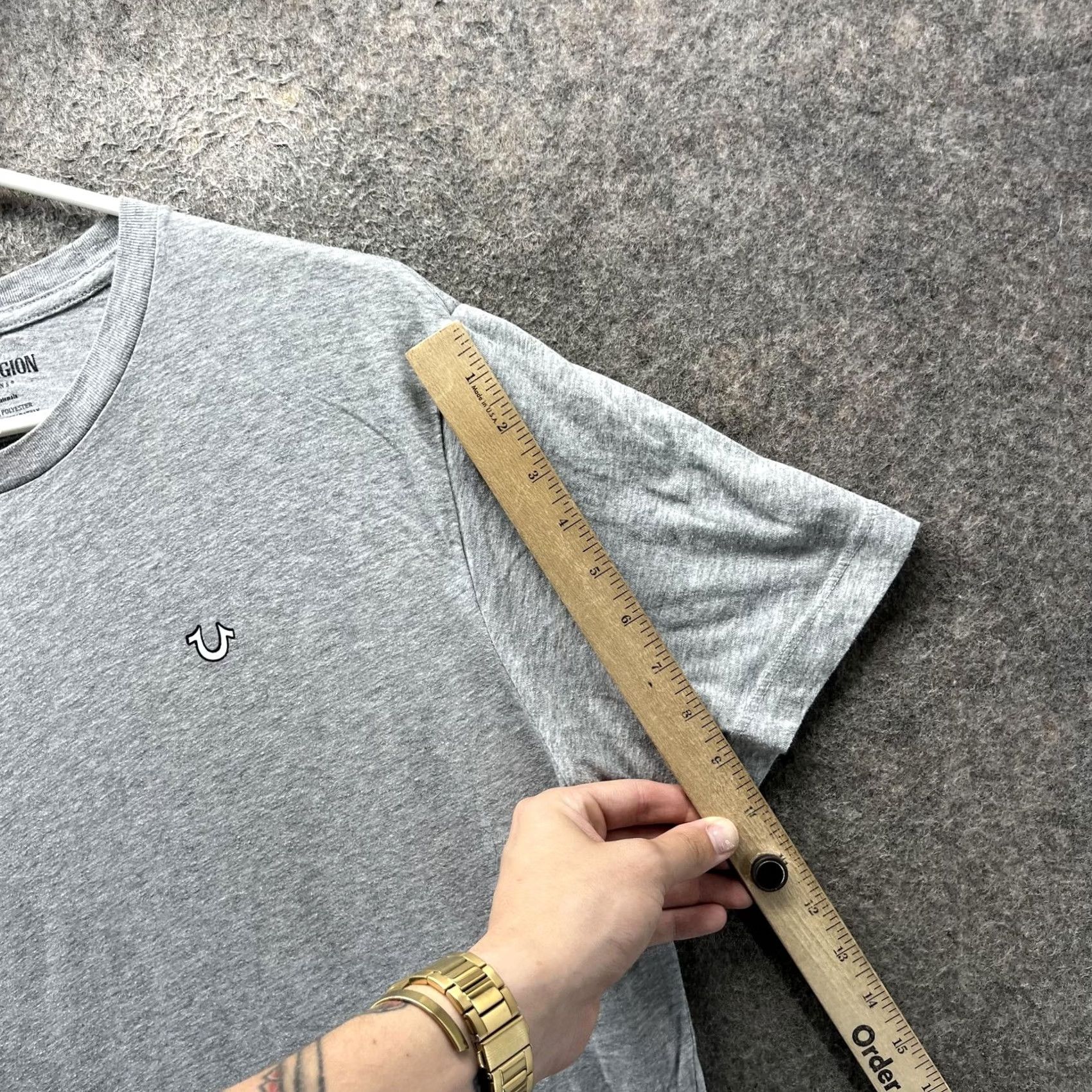 True Religion True Religion Shirt Mens Large Gray Buddha Guitar Graphic Tee Music Casual Shirt Size US L / EU 52-54 / 3 - 3 Thumbnail
