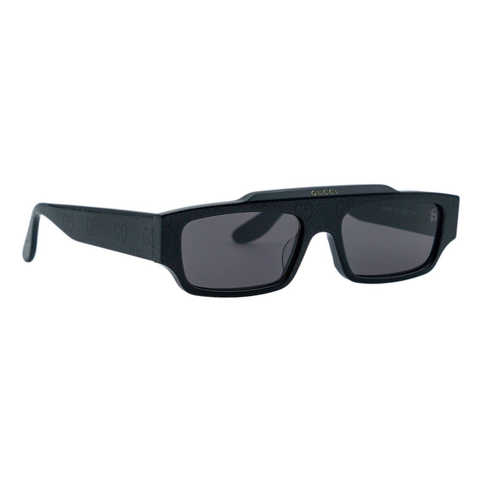 Gucci Gucci Black GG 1592 Monogram Logo Rectangular Sunglasses Size ONE SIZE - 1 Thumbnail