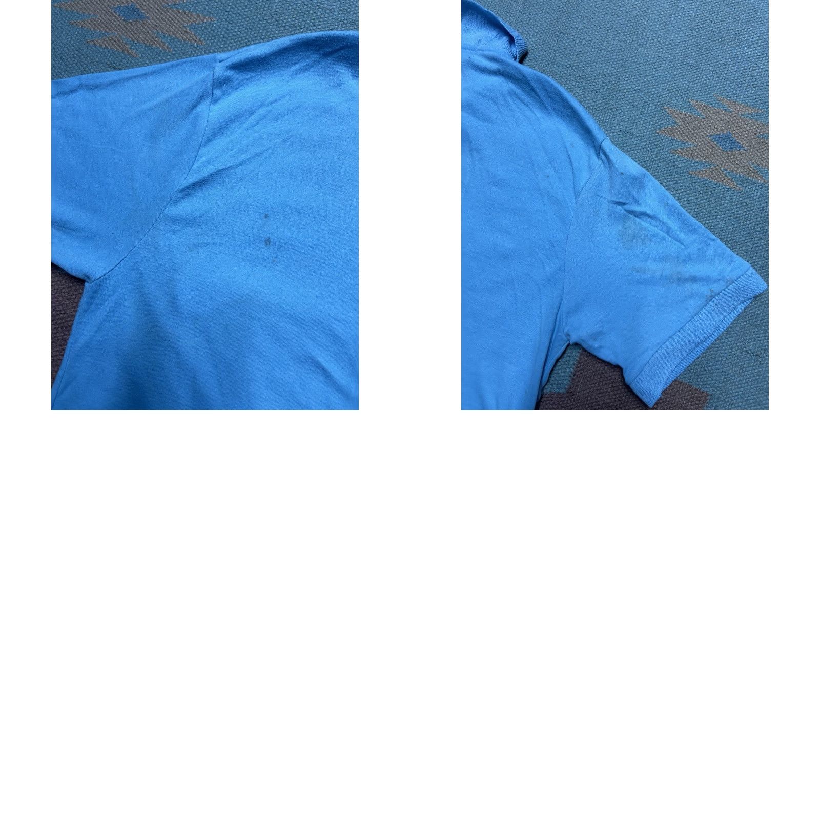Vintage VINTAGE 80s short sleeve polo shirt light blue soft stained poly cotton medium Polo Shirt Men M Blue 80s Size US M / EU 48-50 / 2 - 9 Thumbnail