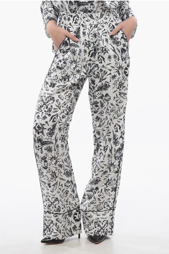 Printed Satin TATTOO PAJAMA Palazzo Pants