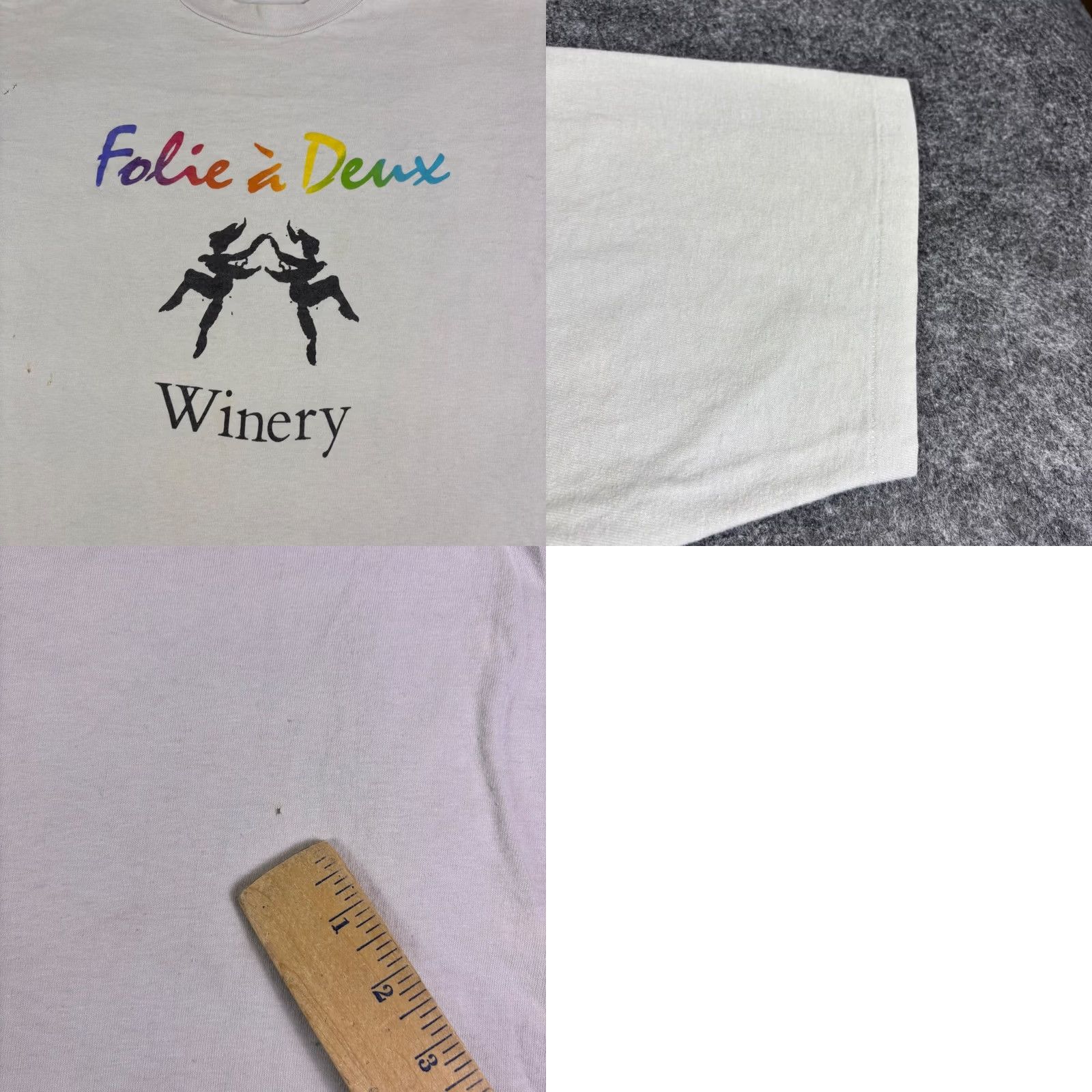 Hanes Vintage Folie a Deux Winery Shirt XL Hanes Beefy-T Single Stitch White 90s Size US XL / EU 56 / 4 - 8 Thumbnail