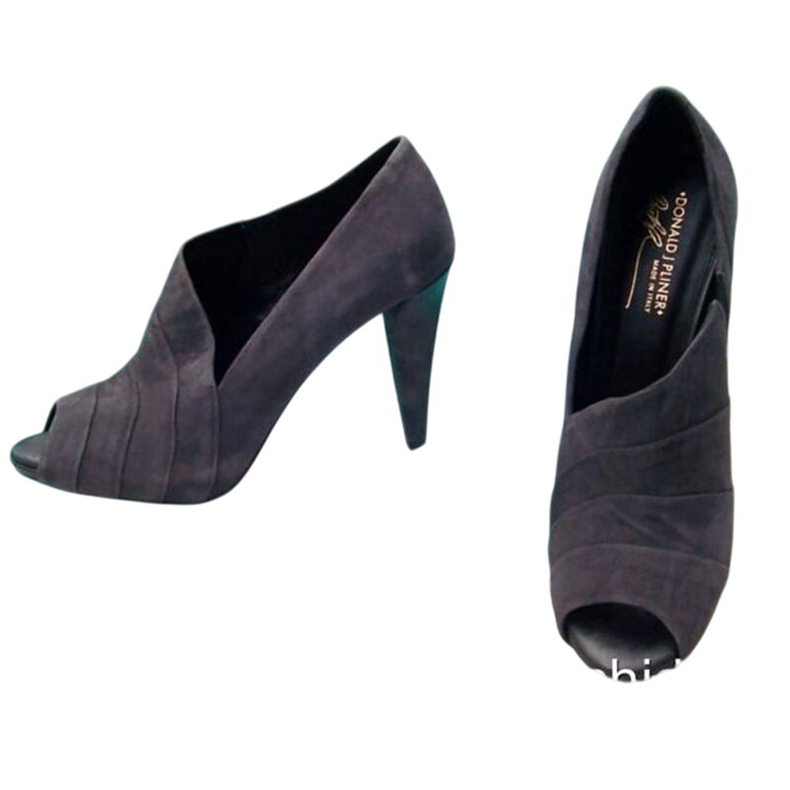 Donald Pliner Donald Pliner Gray Suede Shoe Asymmetrical Peep Toe NWT $395 Size US 10 / IT 40 - 2 Thumbnail