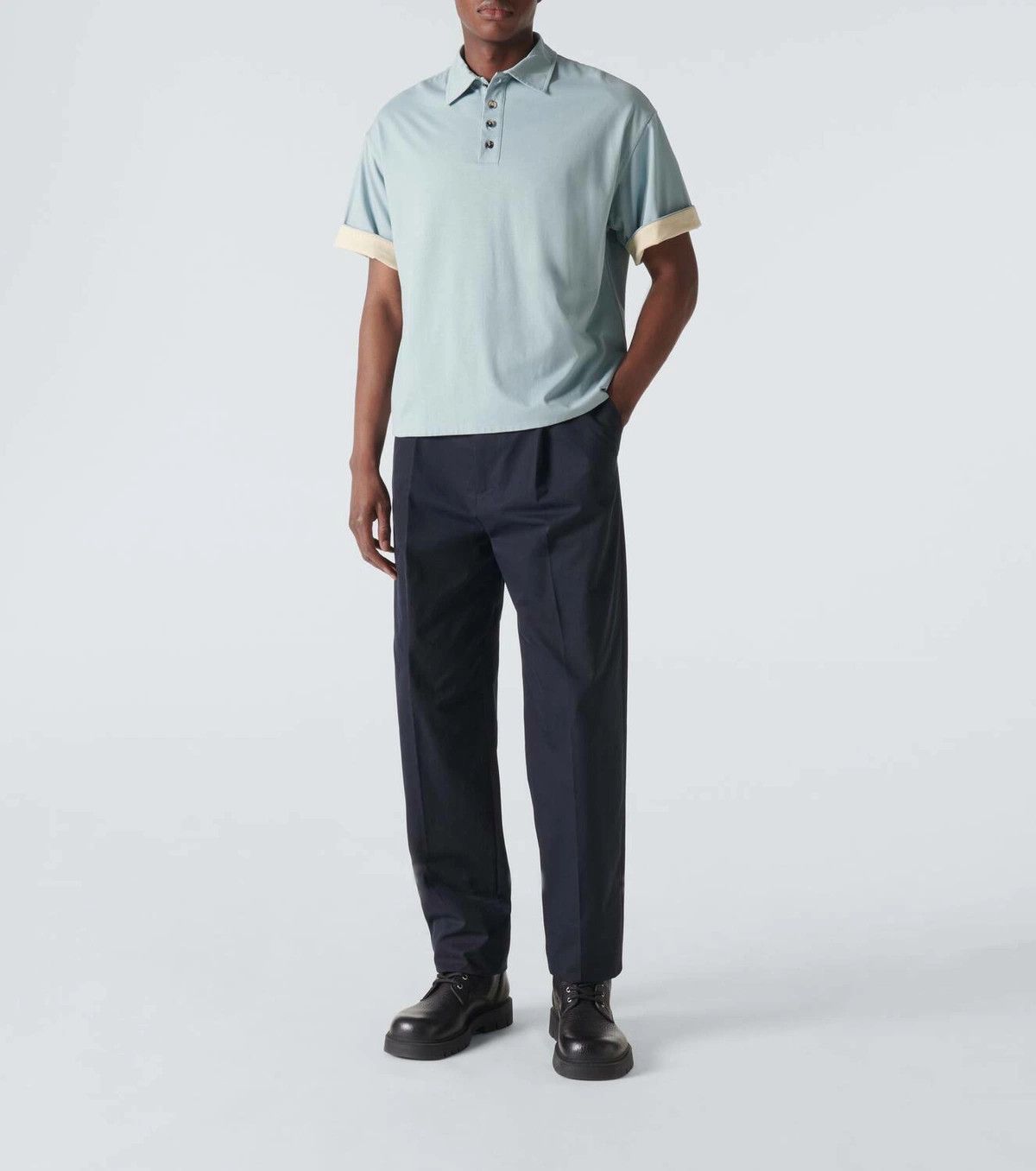 Bottega Veneta o1lf3ng11025 Double Layer Light Cotton Jersey Polo Shirt Size US XXL / EU 58 / 5 - 2 Thumbnail
