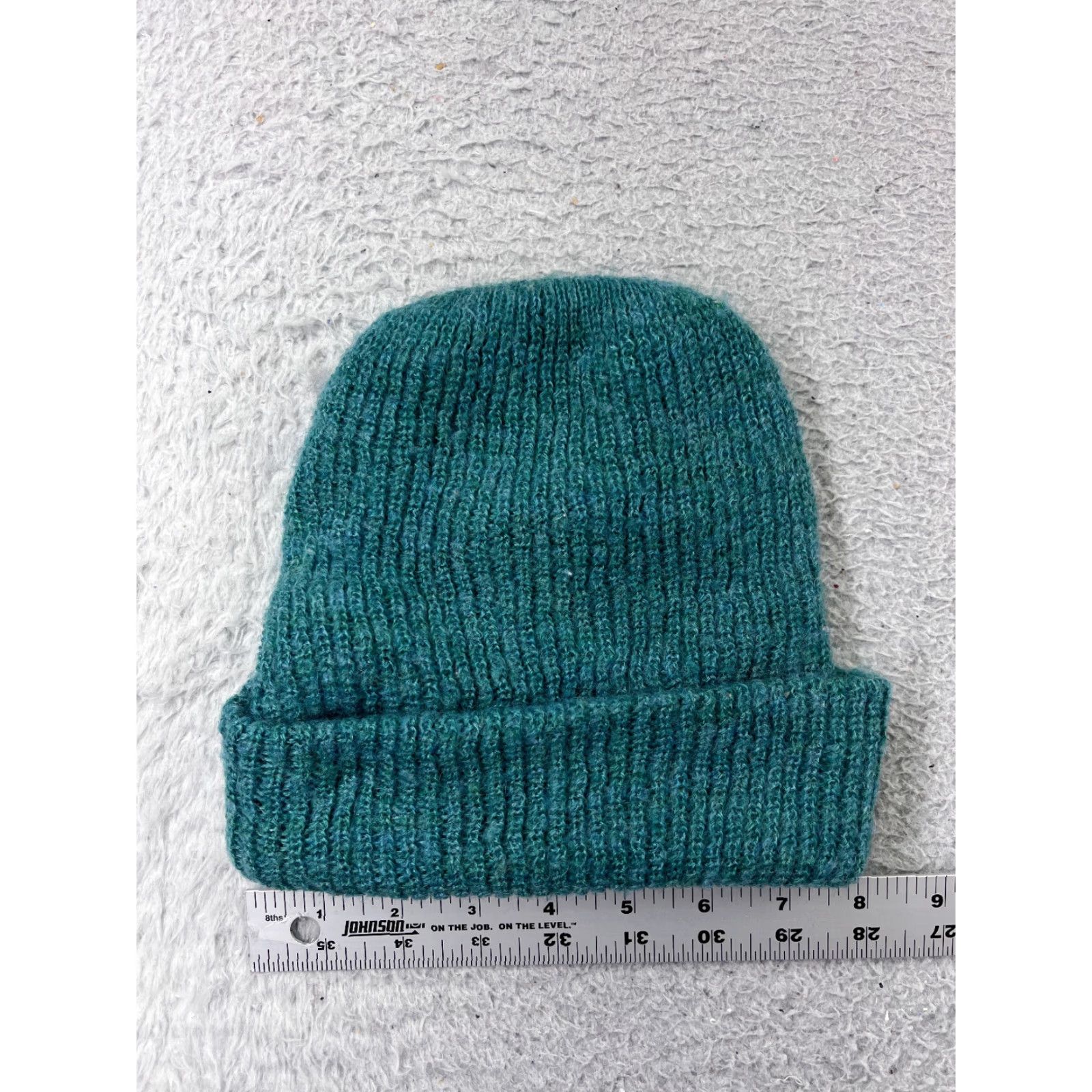 Vintage Beanie Toque Adult One Size Blue Teal Knit 100% Acrylic Snowboard Winter Ski Hat/Cap Womens Beanie Size ONE SIZE - 2 Thumbnail