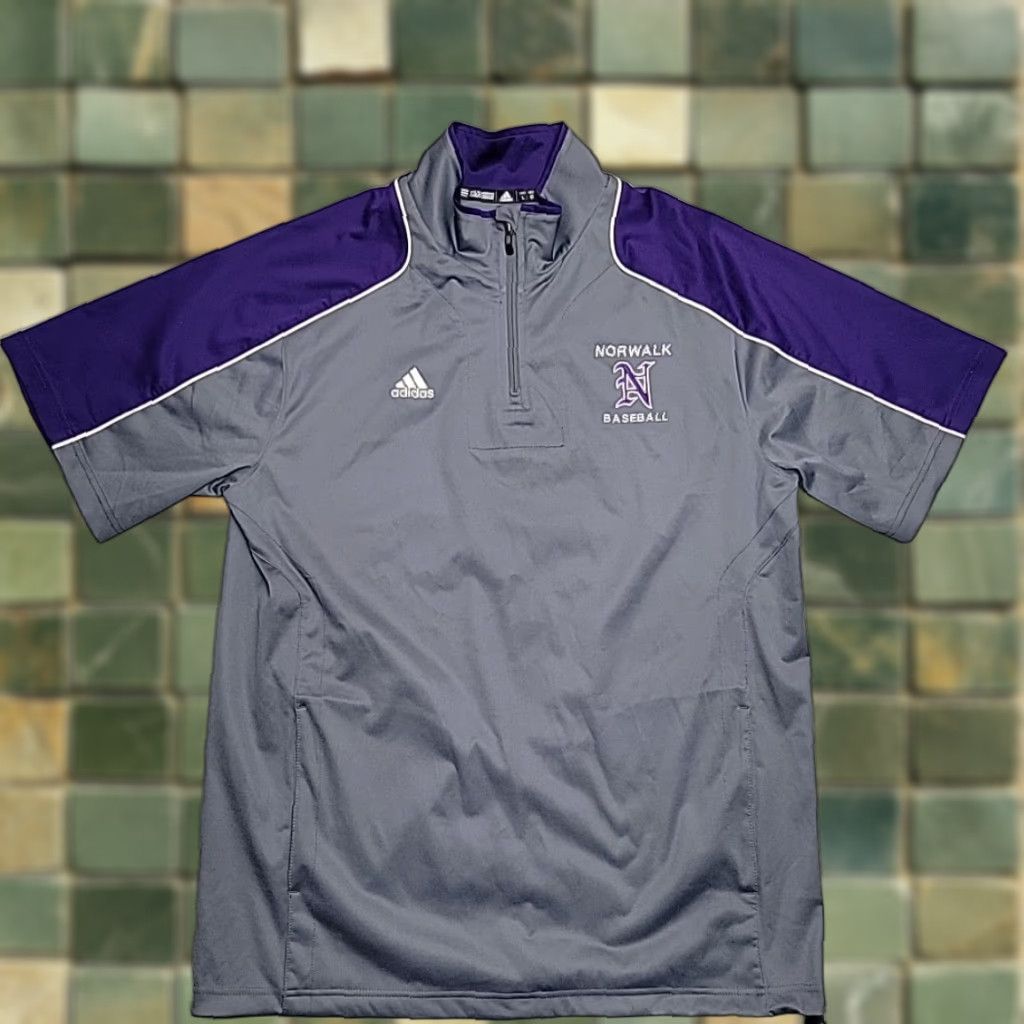 Adidas Adidas Shirt Mens L 1/4 Zip Pullover Gray Norwalk Baseball Short Sleeve Game Day Size US L / EU 52-54 / 3 - 1 Thumbnail