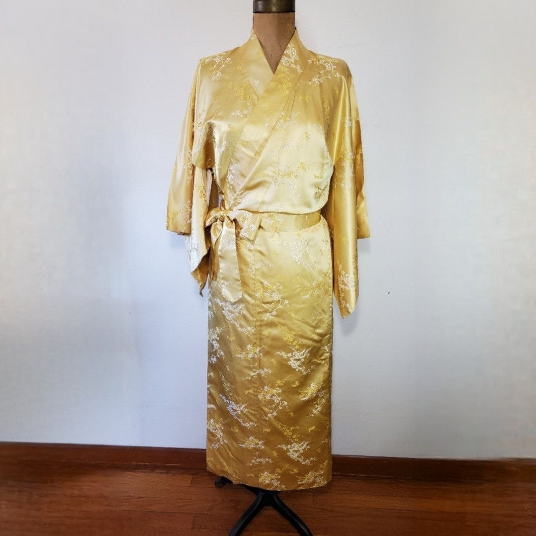 Handmade Kimono Size XL Yurata Robe Vintage Made in Japan 100% Silk Size XL / US 12-14 / IT 48-50 - 3 Thumbnail