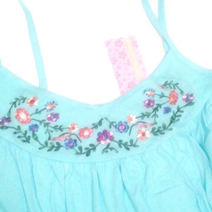 Energie Energie Size L Juniors Tank Top Light Blue Embroidered Flora Size L / US 10 / IT 46 - 2 Thumbnail