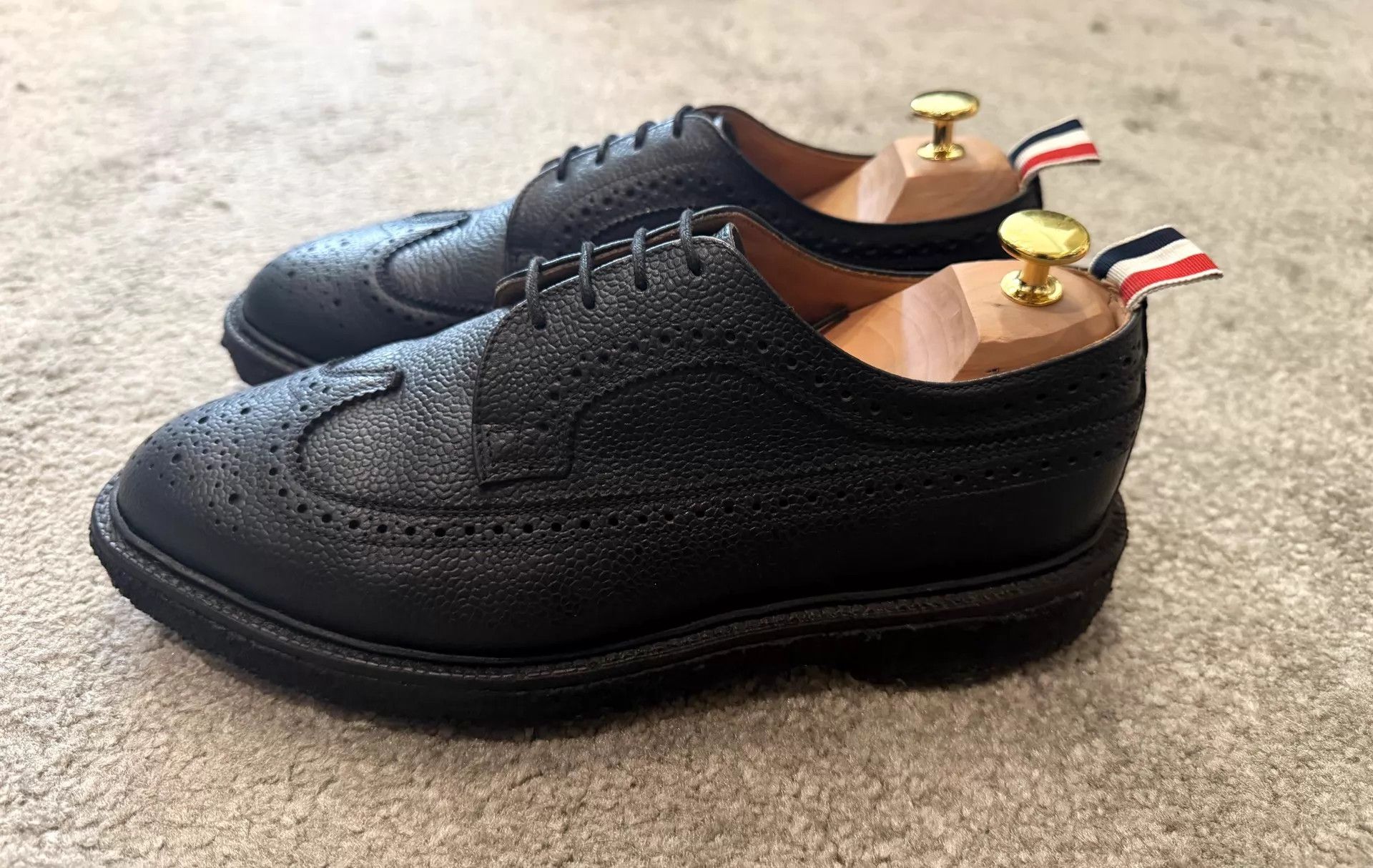 Thom Browne Thom Browne Black Brogue Oxford Rubber Sole 8 (Nike 42) Size US 8 / EU 41 - 2 Thumbnail