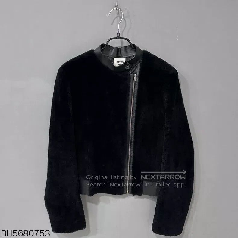 Hermes Hermes Black Leather and Sheepskin Coat Size XS / US 0-2 / IT 36-38 - 1 Thumbnail