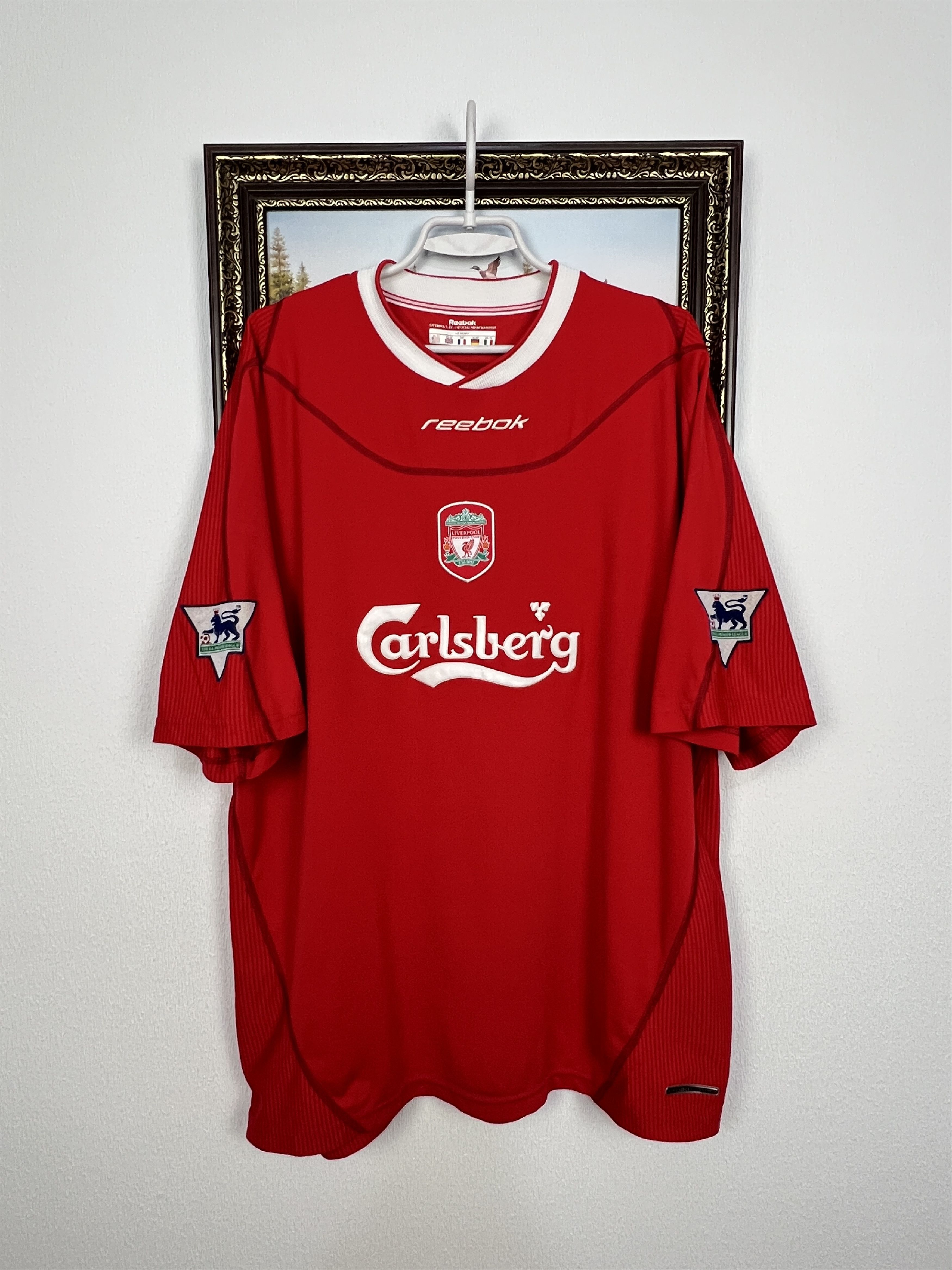 Reebok Liverpool Home football shirt 2002 Soccer Reebok Jersey Mens Size US XXL / EU 58 / 5 - 1 Thumbnail