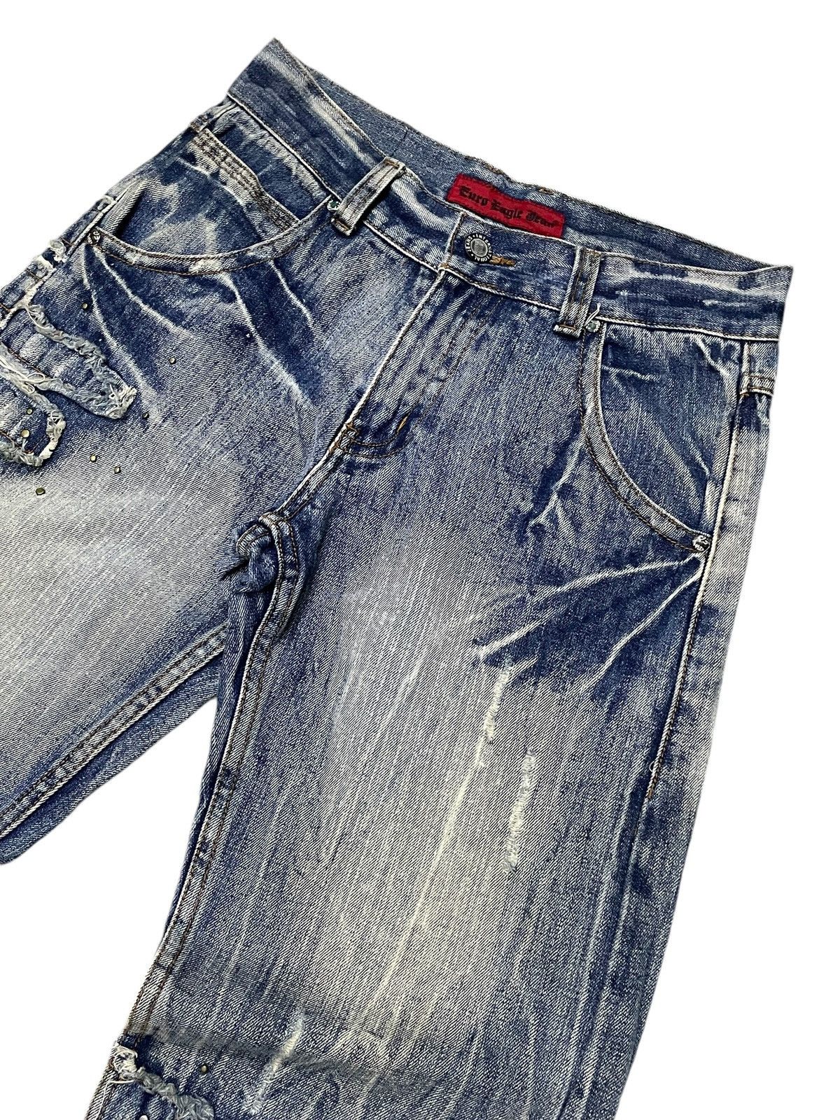 In The Attic × Japanese Brand × semanticdesign Euro Eagle Jeans Studded Claw Mark Distressed Loose Jeans Size US 30 / EU 46 - 4 Thumbnail