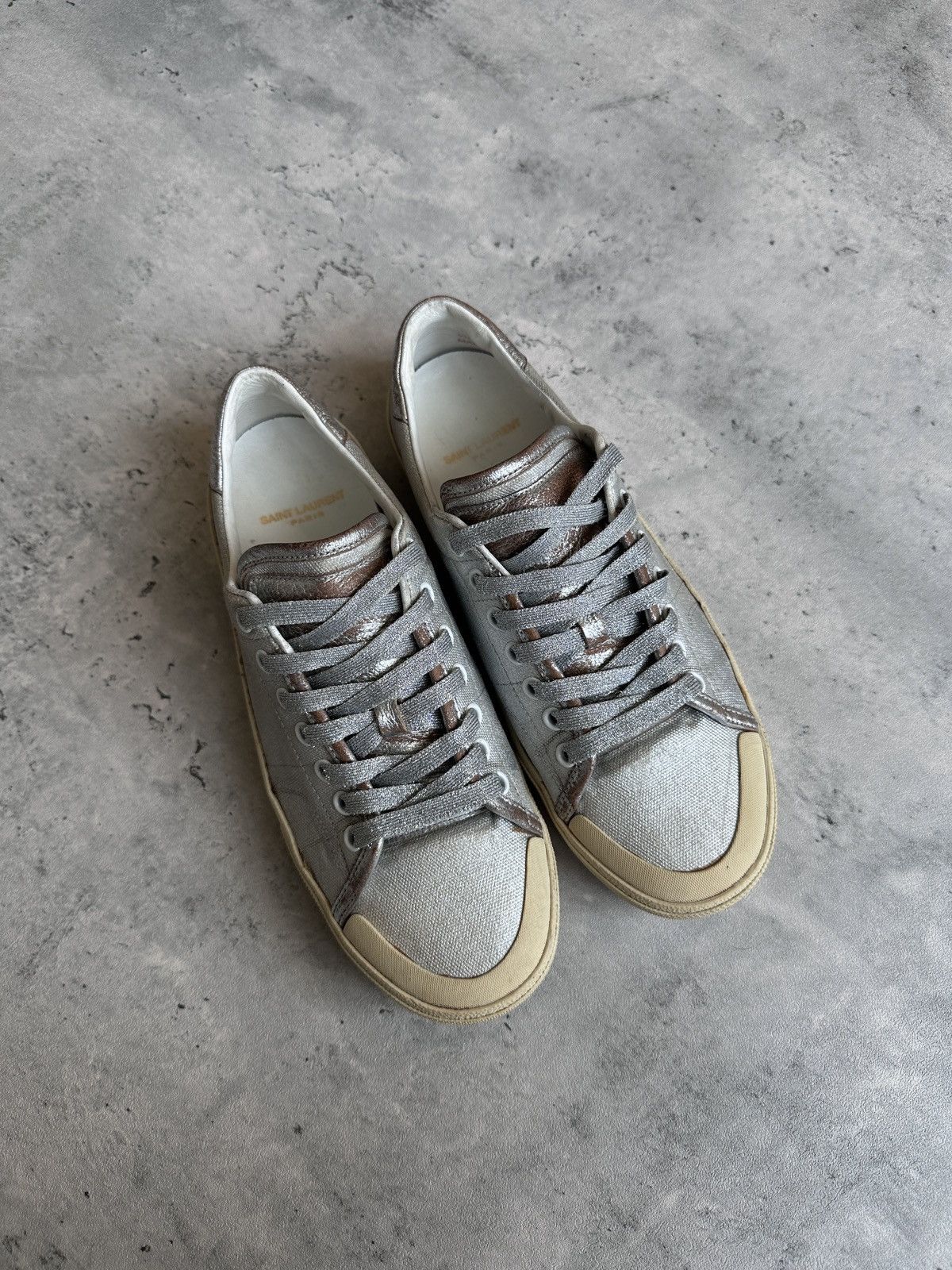 Saint Laurent Paris HEDI SLIMANE | SL/37 “METALLIC” COURT CLASSIC LOW TOP Size US 7 / EU 40 - 13 Thumbnail