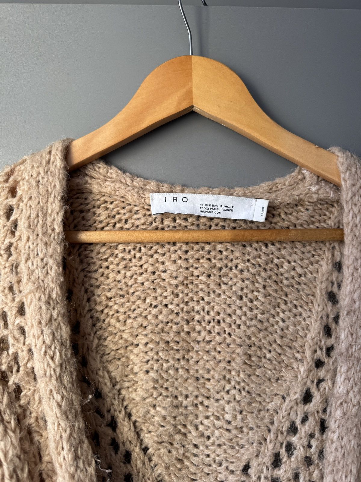 Designer × Iro Iro Besty Cable Knit Cardigan in Beige Size L / US 10 / IT 46 - 5 Thumbnail