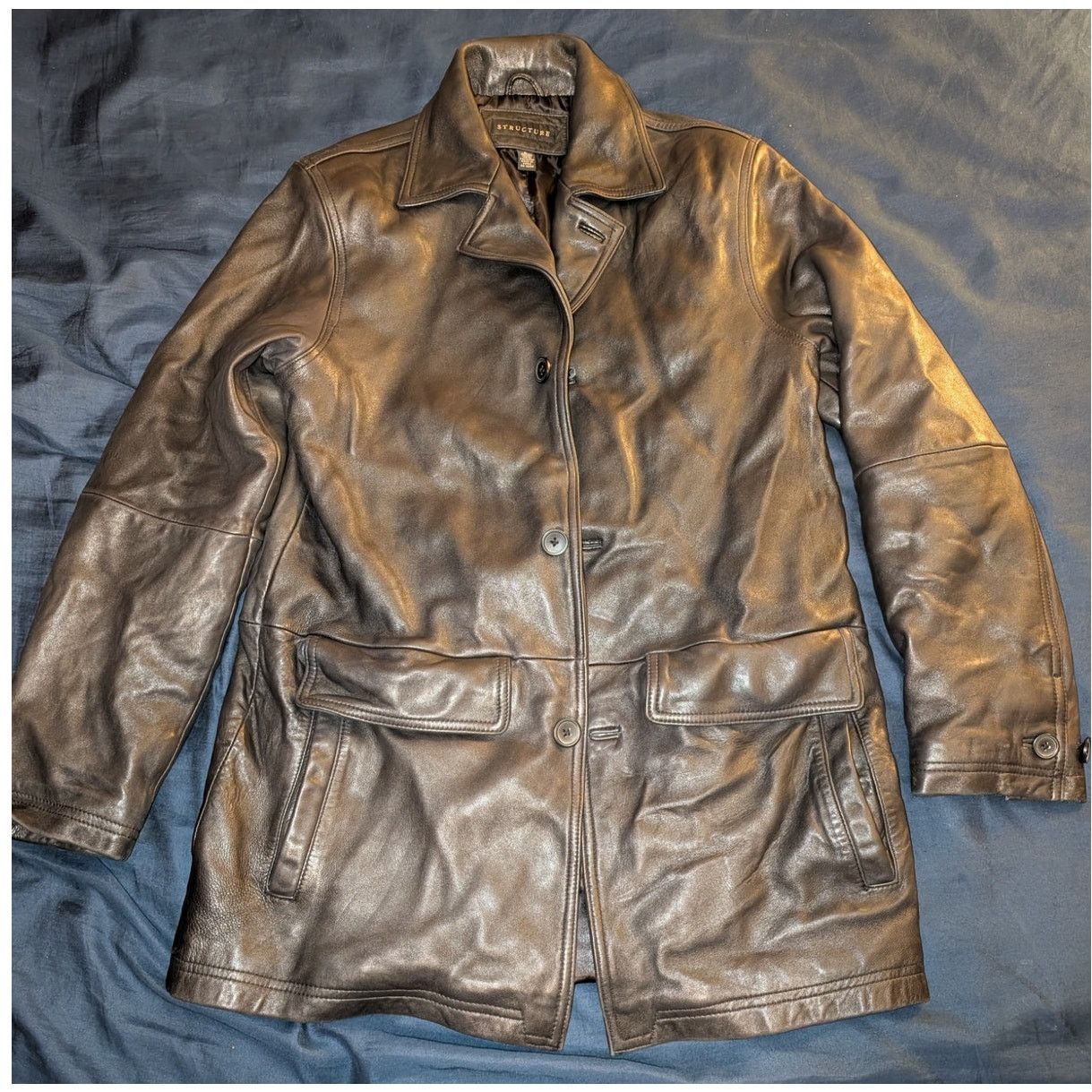 Structure Y2K Structure Butter Soft Leather Driving Coat Jacket Small Size US S / EU 44-46 / 1 - 2 Thumbnail