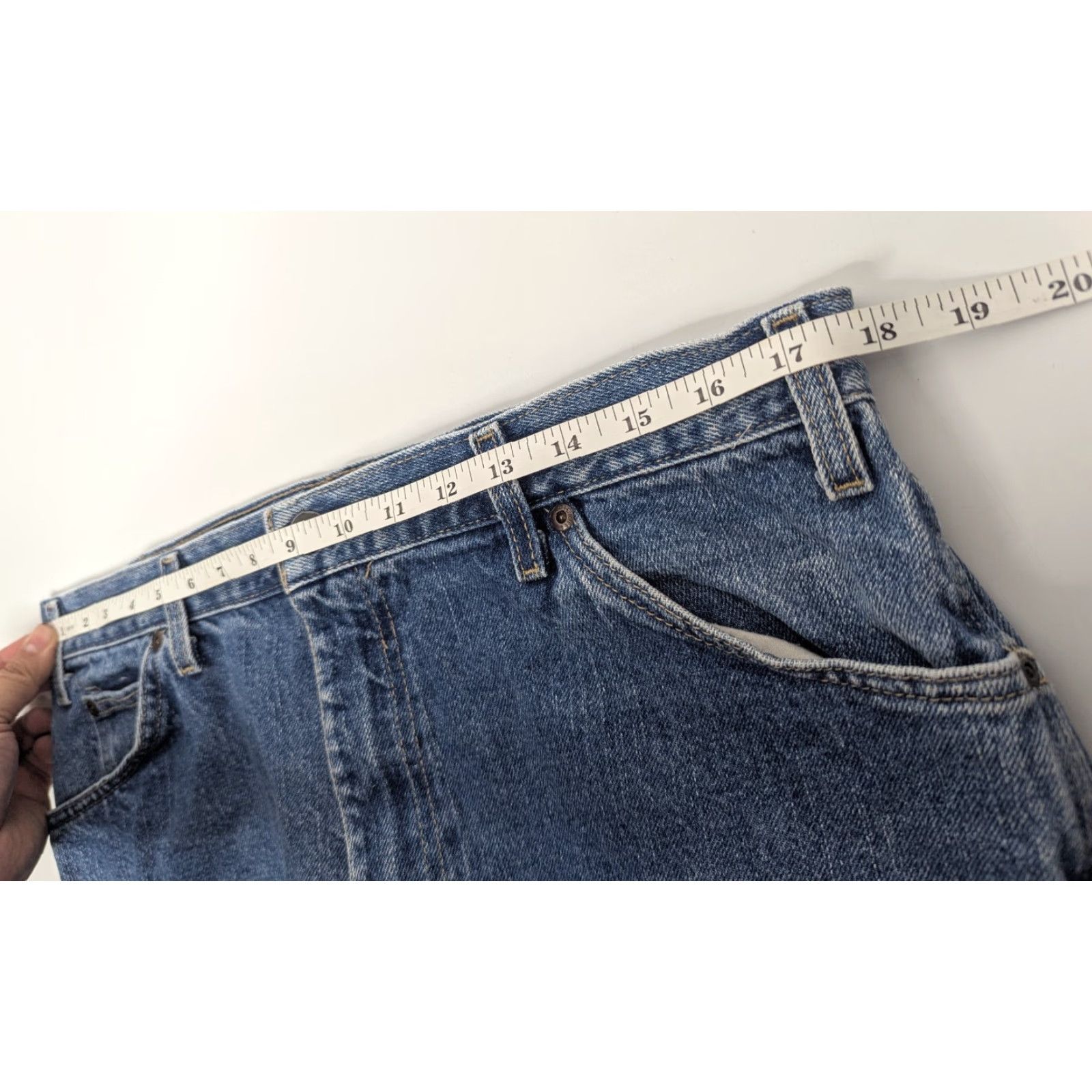 Dickies VINTAGE Dickies Denim Shorts Carpenter Men's 36 Blue 5-Pocket Design Regular Zip Front Casual Outdoor Summer Mens Size US 36 / EU 52 - 6 Thumbnail