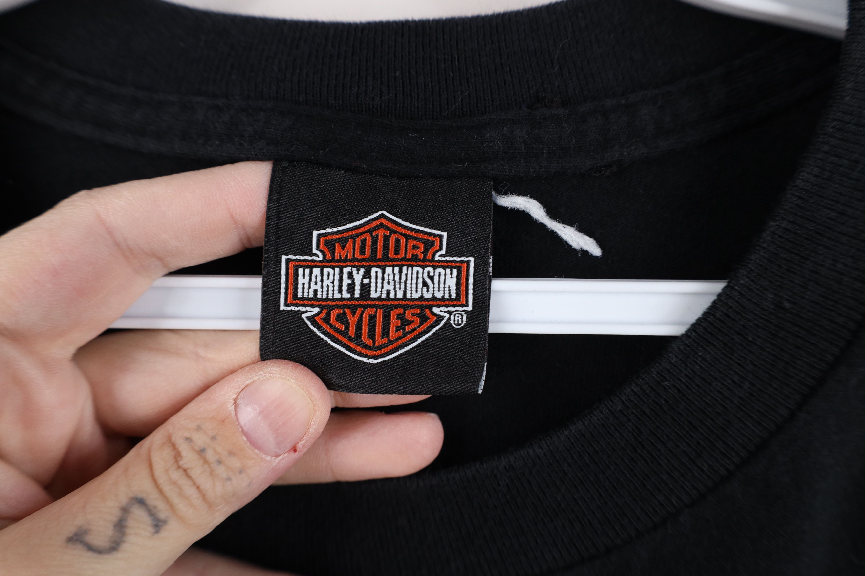 Harley Davidson Vintage Y2K Harley Davidson Spell Out Big Logo T-Shirt Black Size US XL / EU 56 / 4 - 5 Thumbnail
