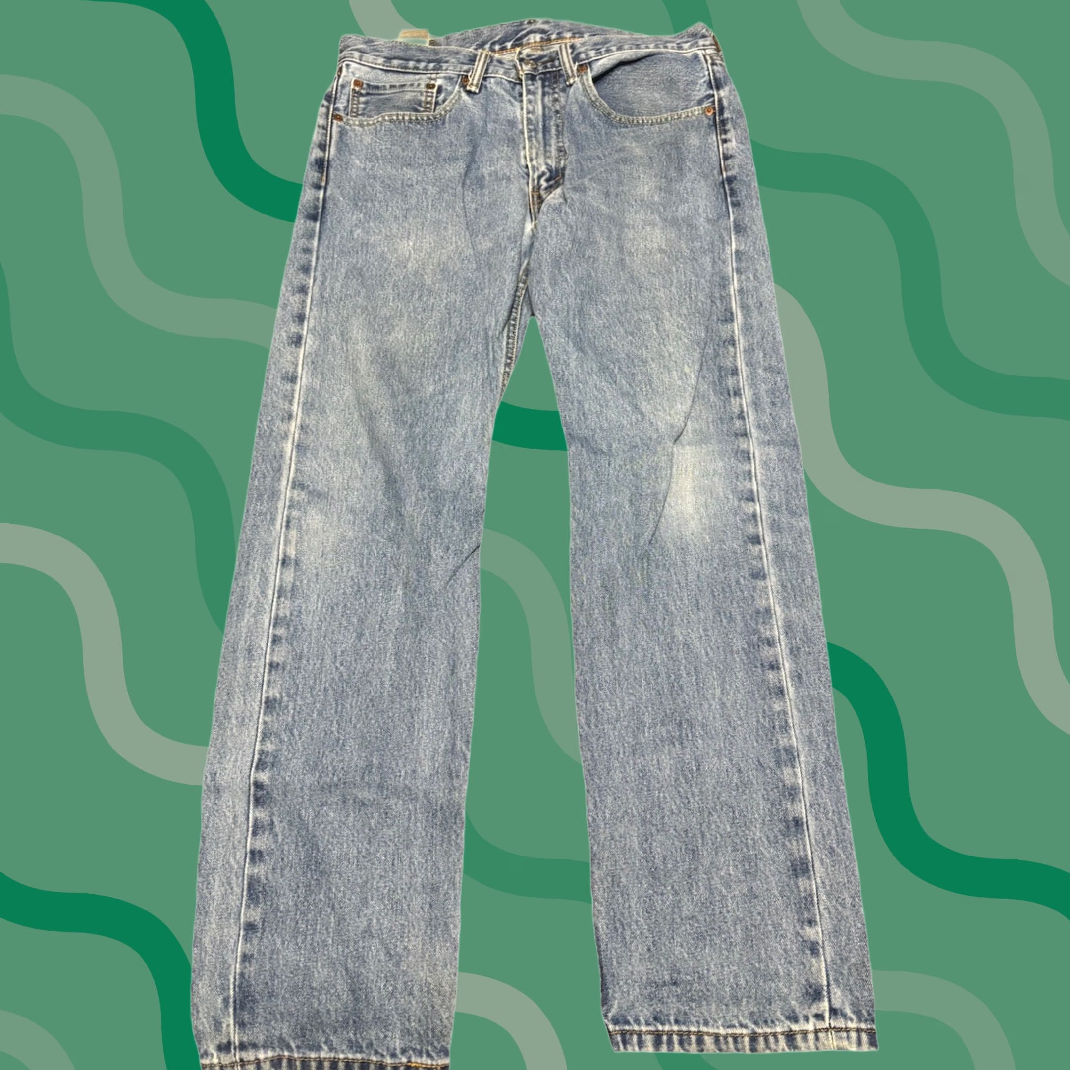 Levi's Levi'S Jeans Mens 34 X 32 Blue Men Regular Straight Leg Wash Denim Classic Size US 34 / EU 50 - 1 Thumbnail