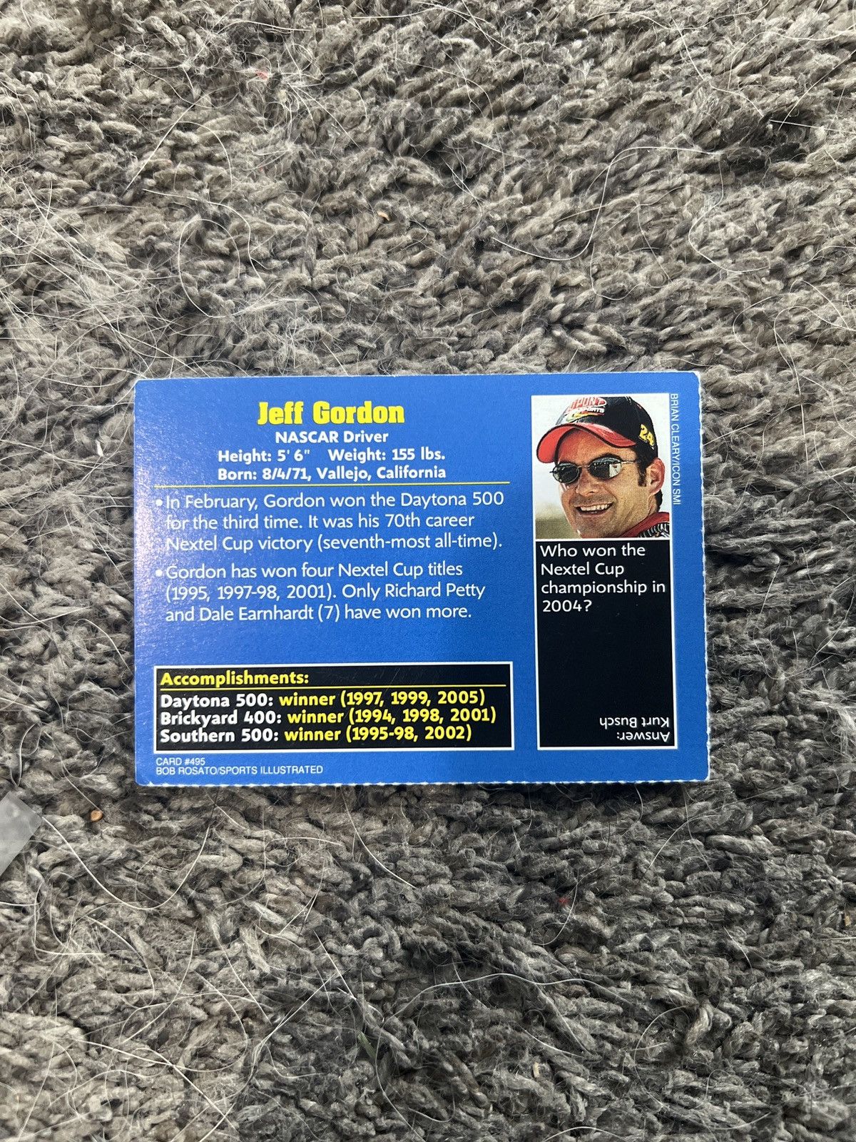 NASCAR 2005 Sports Illustrated For Kids #495 Jeff Gordon Card Size ONE SIZE - 2 Thumbnail