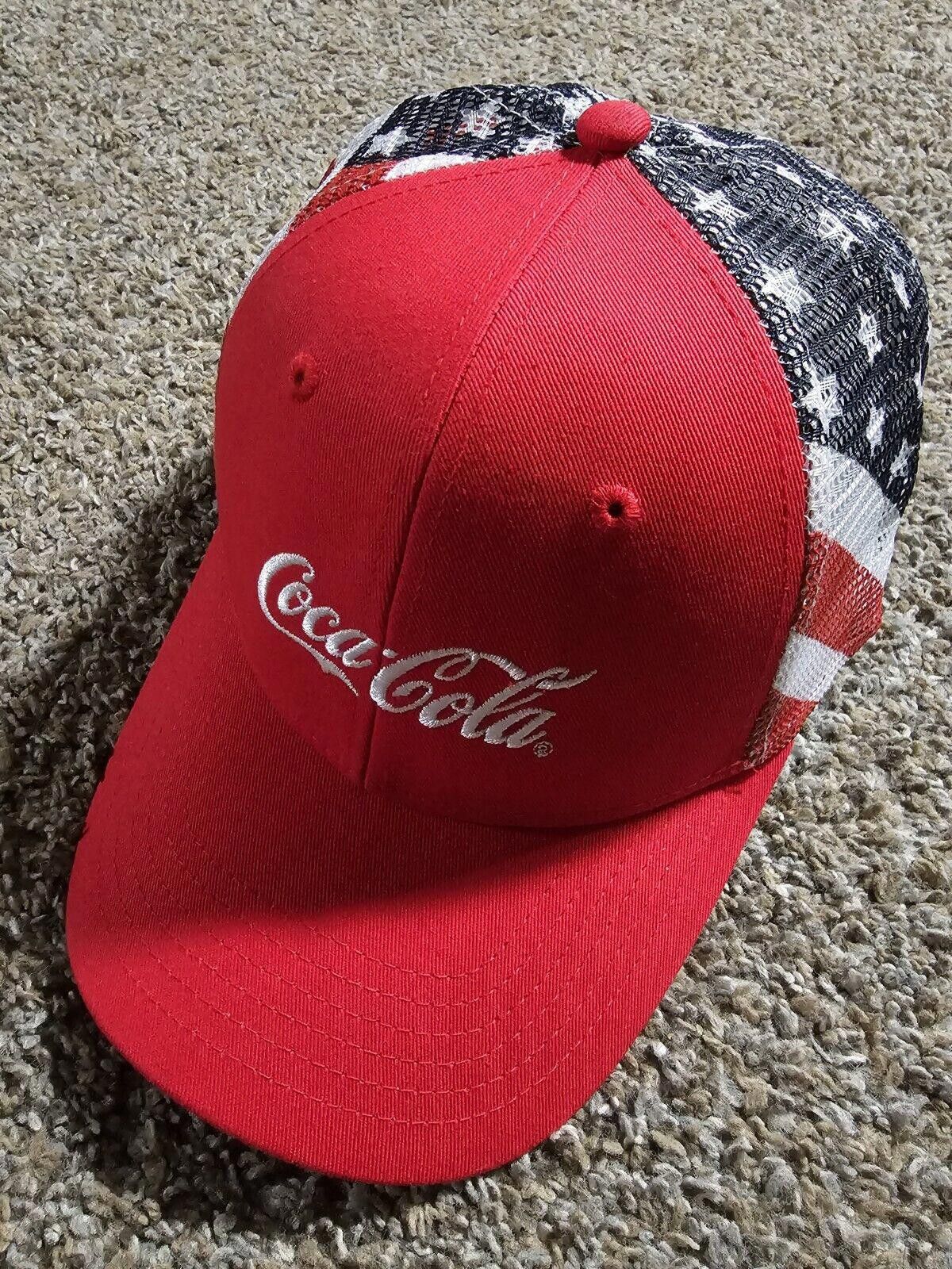 Designer Coca Cola American Flag Snapback Mesh Trucker Cap Hat Size ONE SIZE - 1 Thumbnail