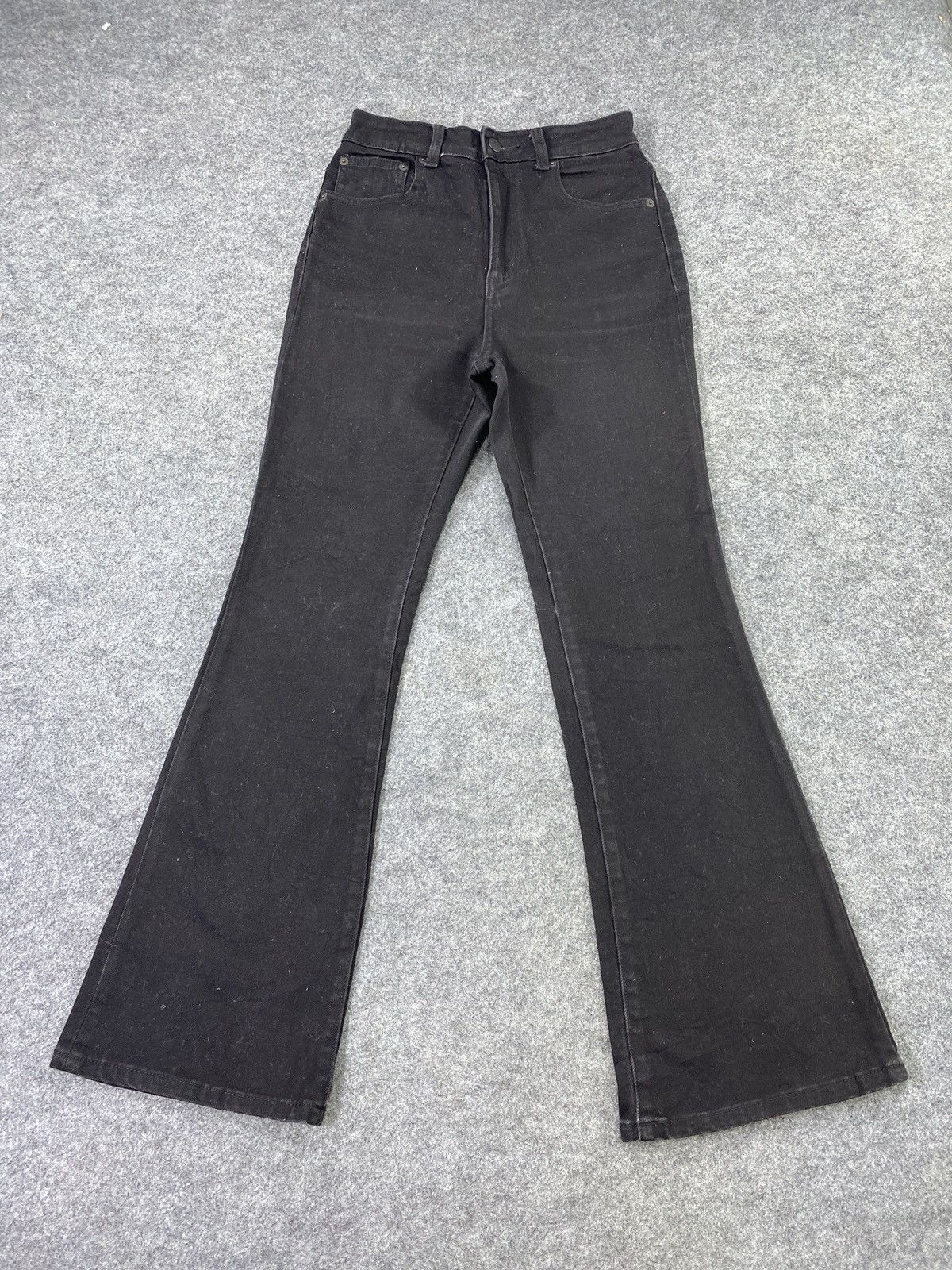 Japanese Brand Gu Flare Black Jeans - J1008 Size 25" / US 0 / IT 36 - 2 Thumbnail