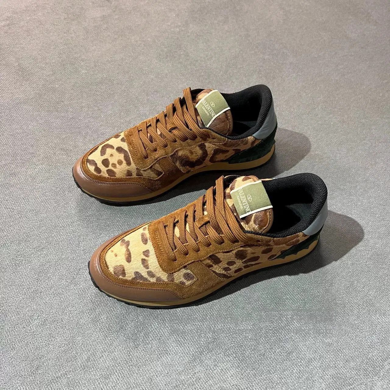 Valentino Valentino Rockrunner Leopard Horsehair Sneakers. Size US 10 / EU 43 - 1 Thumbnail