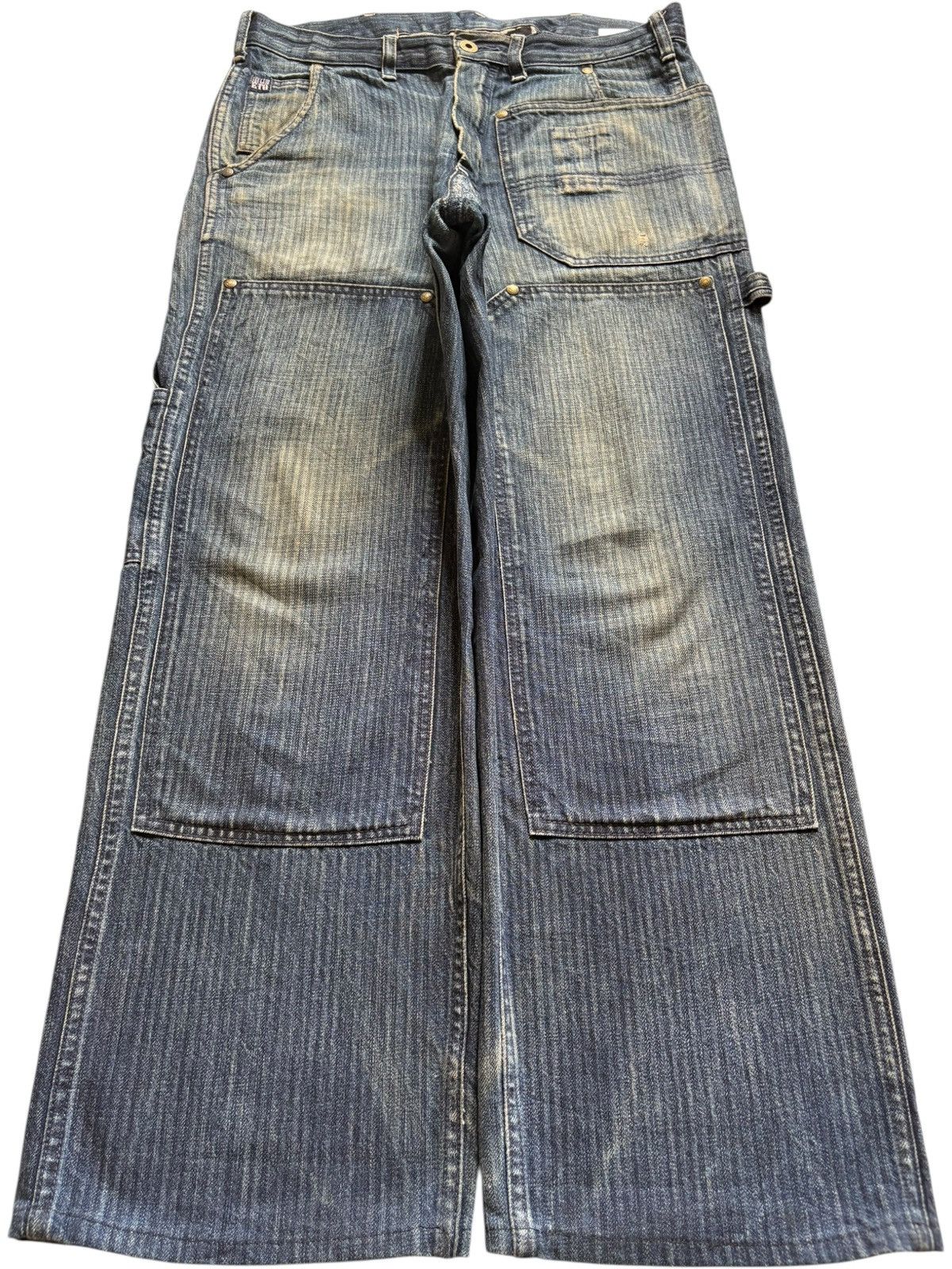Japanese Brand Vintage Japanese Brand Mud Wash Hickory Baggy Carpenter Jean Size US 32 / EU 48 - 1 Thumbnail
