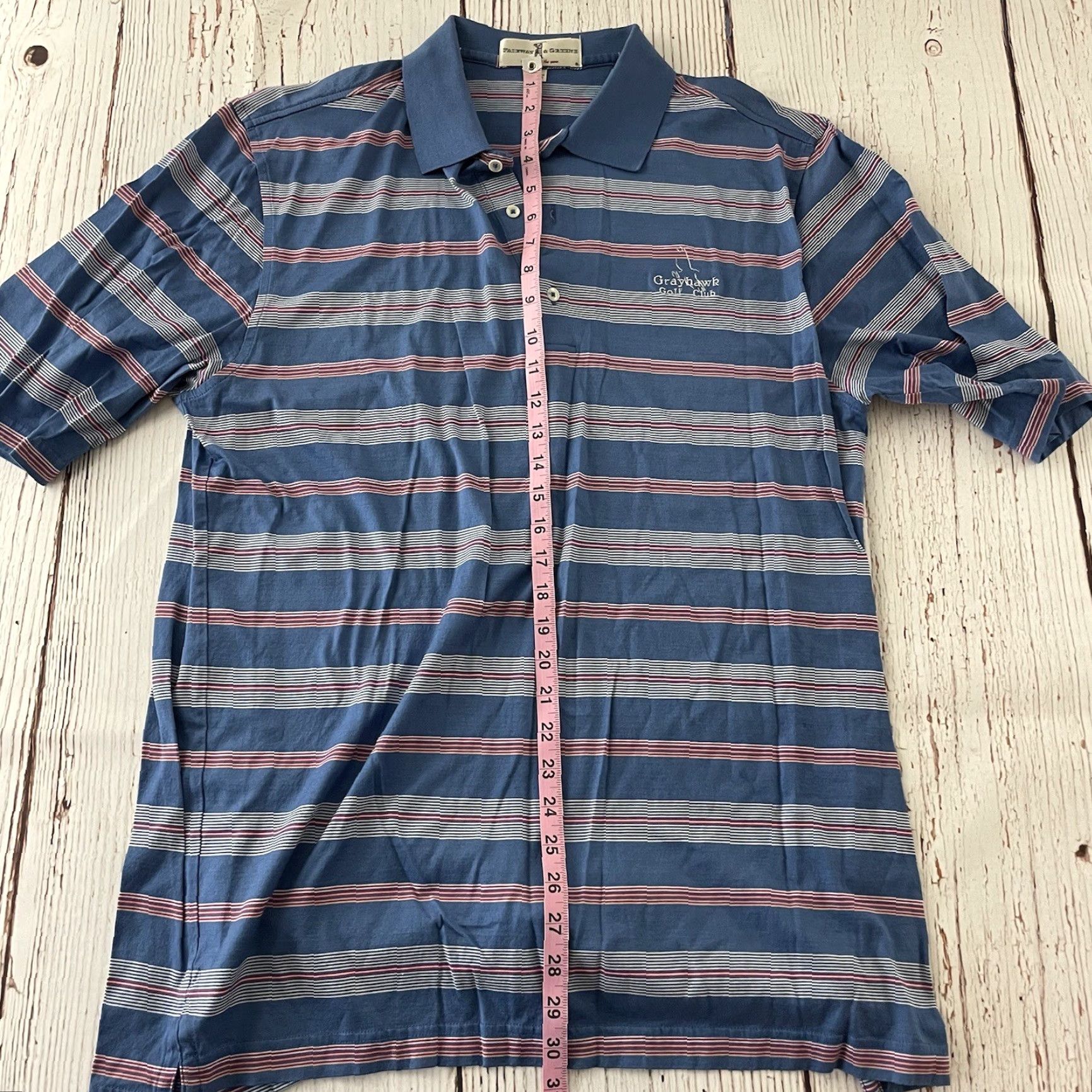 Vintage Fairway & Greene Blue Striped Short Sleeve Golf Polo Shirt Men's XL Size US XL / EU 56 / 4 - 5 Thumbnail
