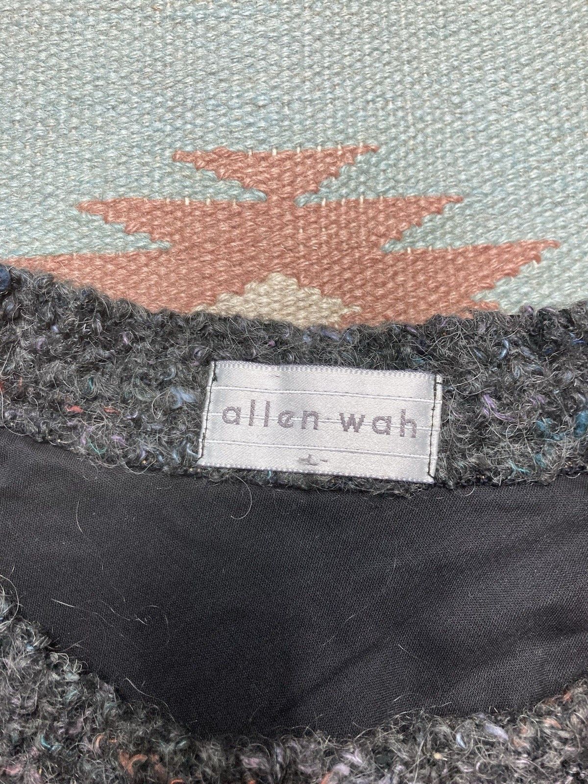 Vintage Vtg Allen Wah sweater mohair lambs wool knit striped large Size US L / EU 52-54 / 3 - 3 Thumbnail