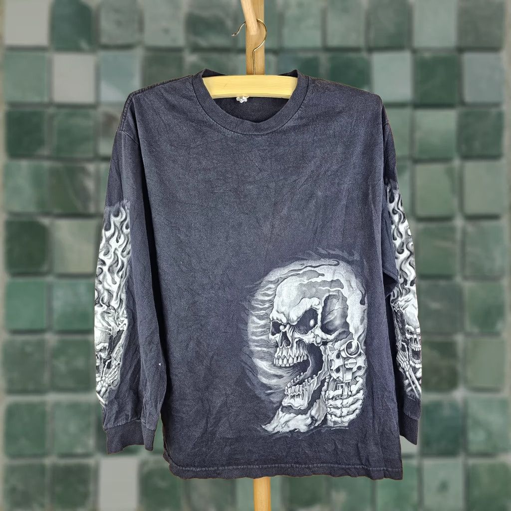Vintage VINTAGE TORTILLA FLAT 2ND AMENDMENT HOMELAND SECURITY SKULL LONG SLEEVE T-SHIRT Size US L / EU 52-54 / 3 - 1 Thumbnail