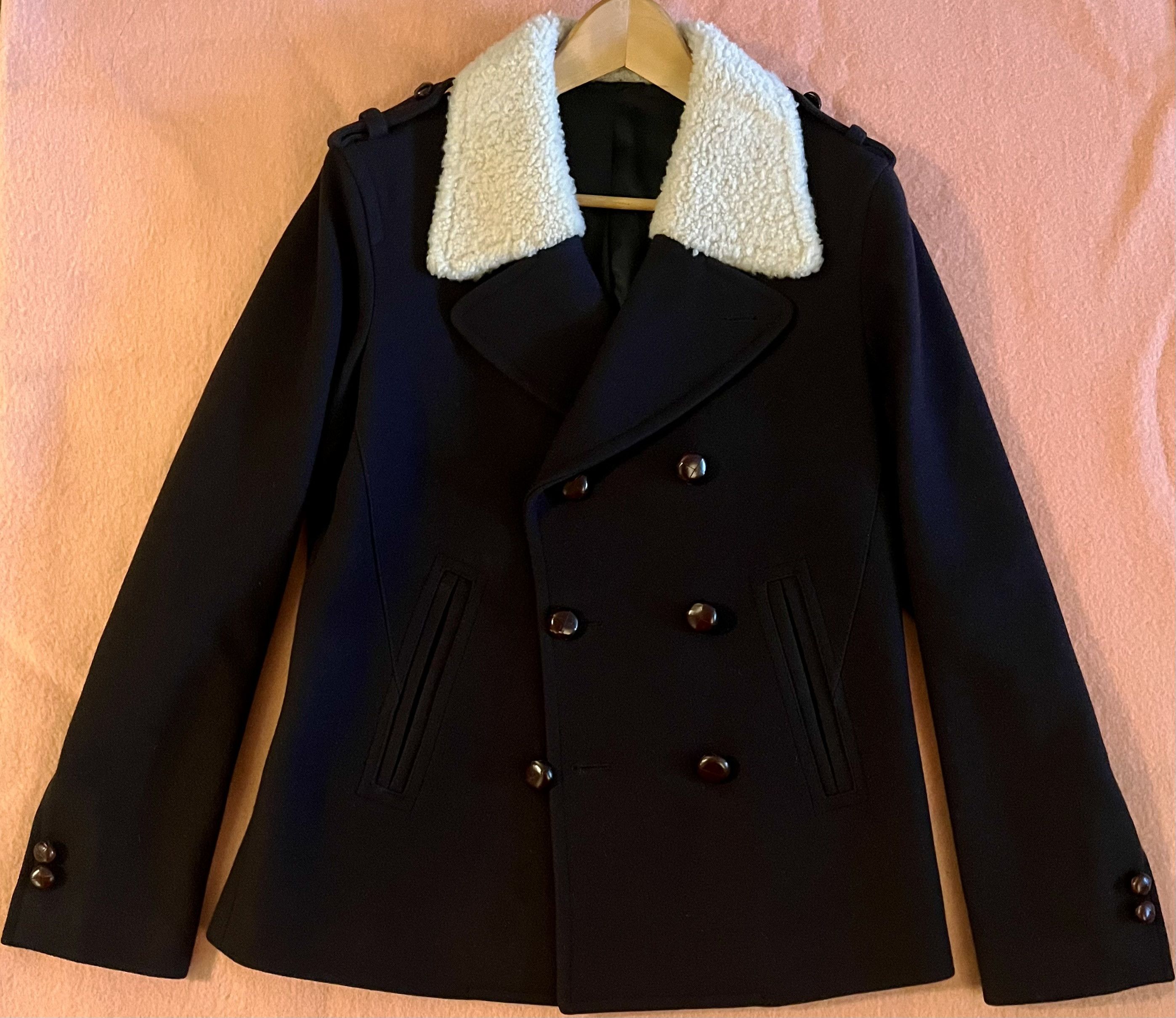 Neil Barrett LAST DROP $1985 Neil Barrett Wool Peacoat Shearling Collar Size US S / EU 44-46 / 1 - 3 Thumbnail