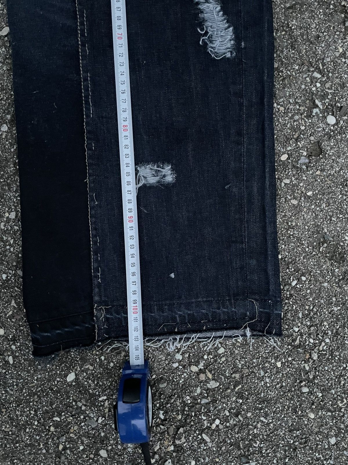 Japanese Brand Custom baggy distressed jeans blue Size US 33 - 7 Thumbnail