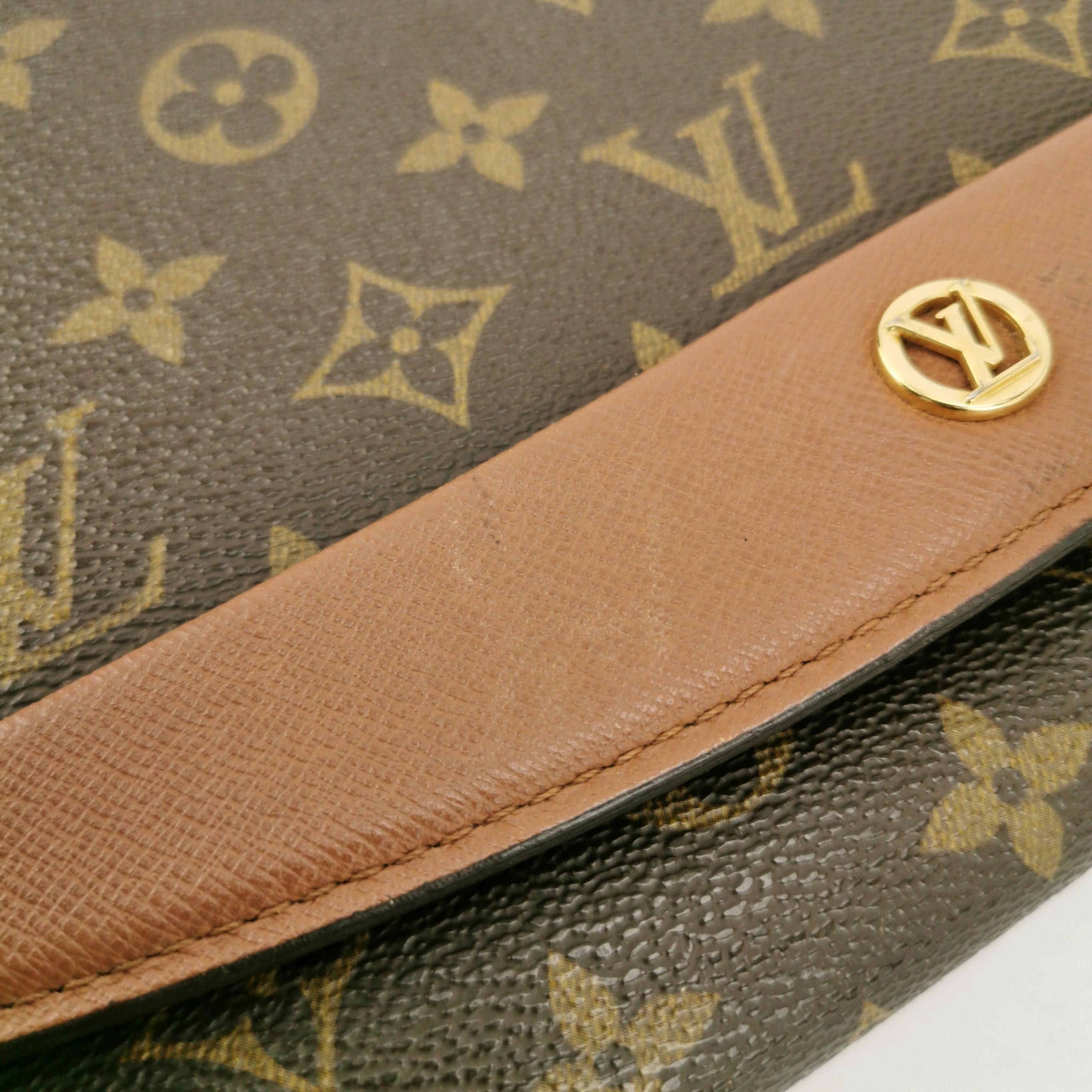 Louis Vuitton Louis Vuitton (LV) Bordeaux leather Monogram print vintage Size ONE SIZE - 1 Thumbnail