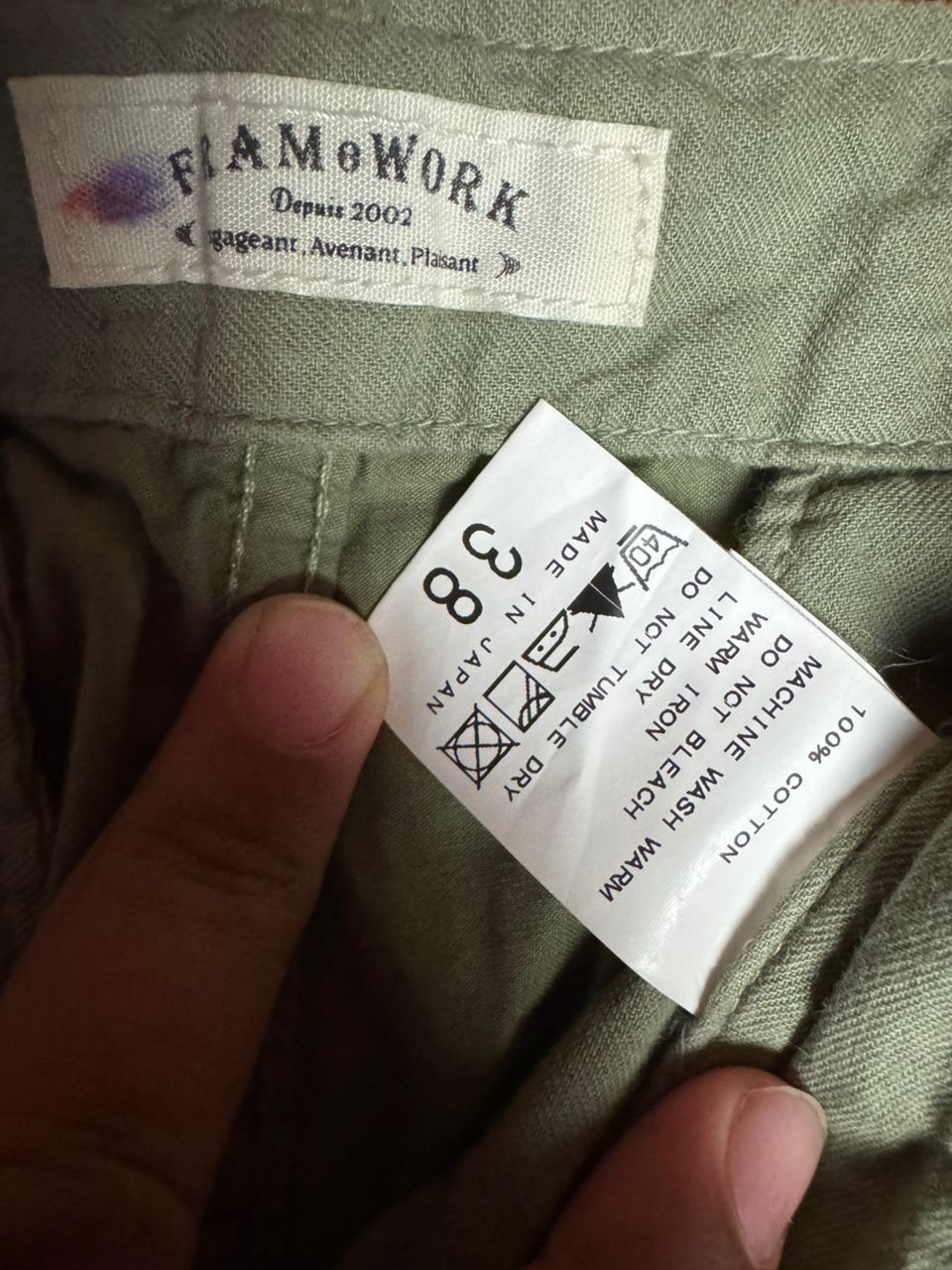 Japanese Brand × Vintage Cargo pants Fram work military green Size US 30 / EU 46 - 7 Thumbnail