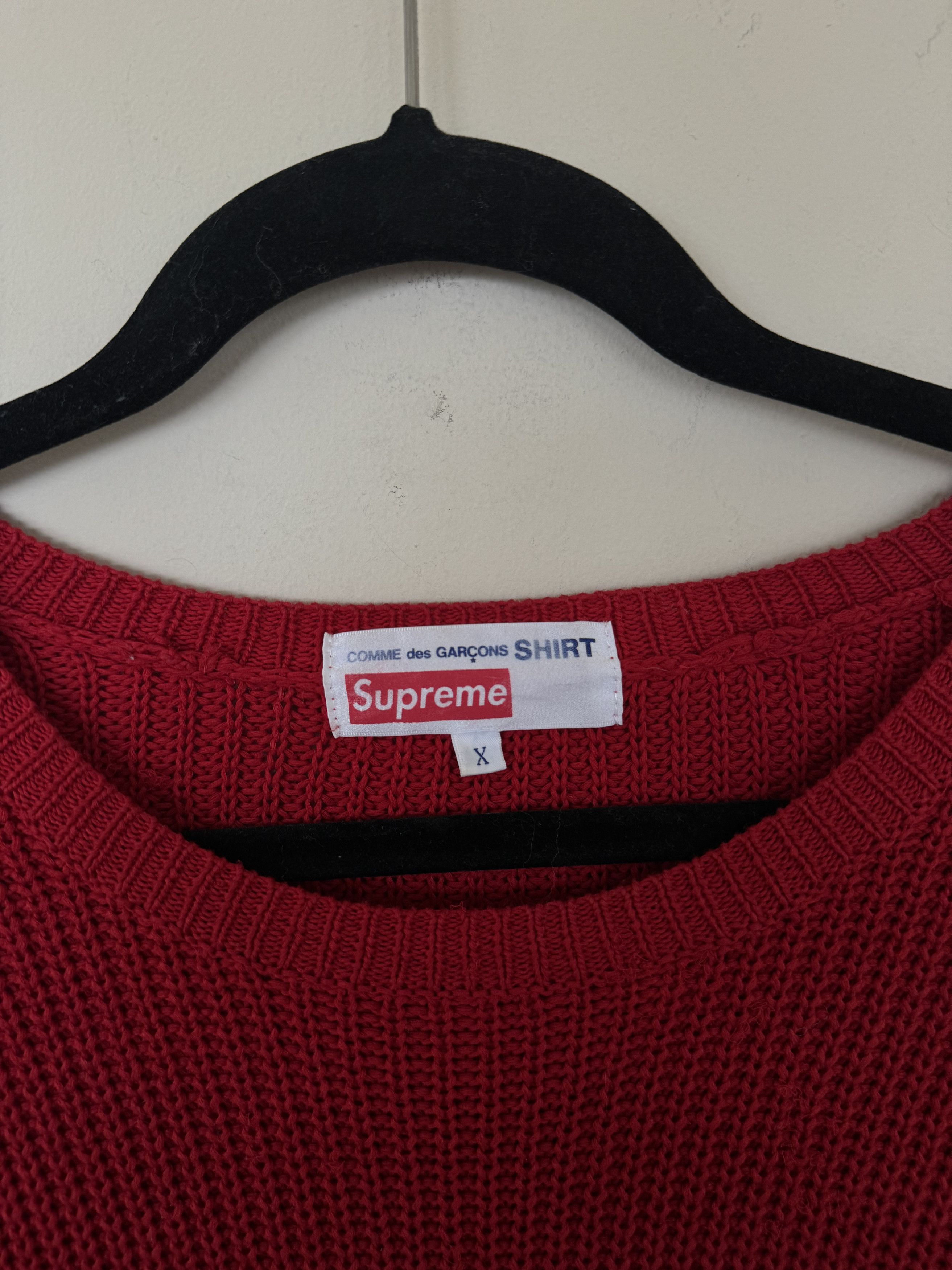 Comme des Garcons SHIRT × Supreme Comme Des Garcons Supreme Red Sweater Size US XL / EU 56 / 4 - 3 Thumbnail