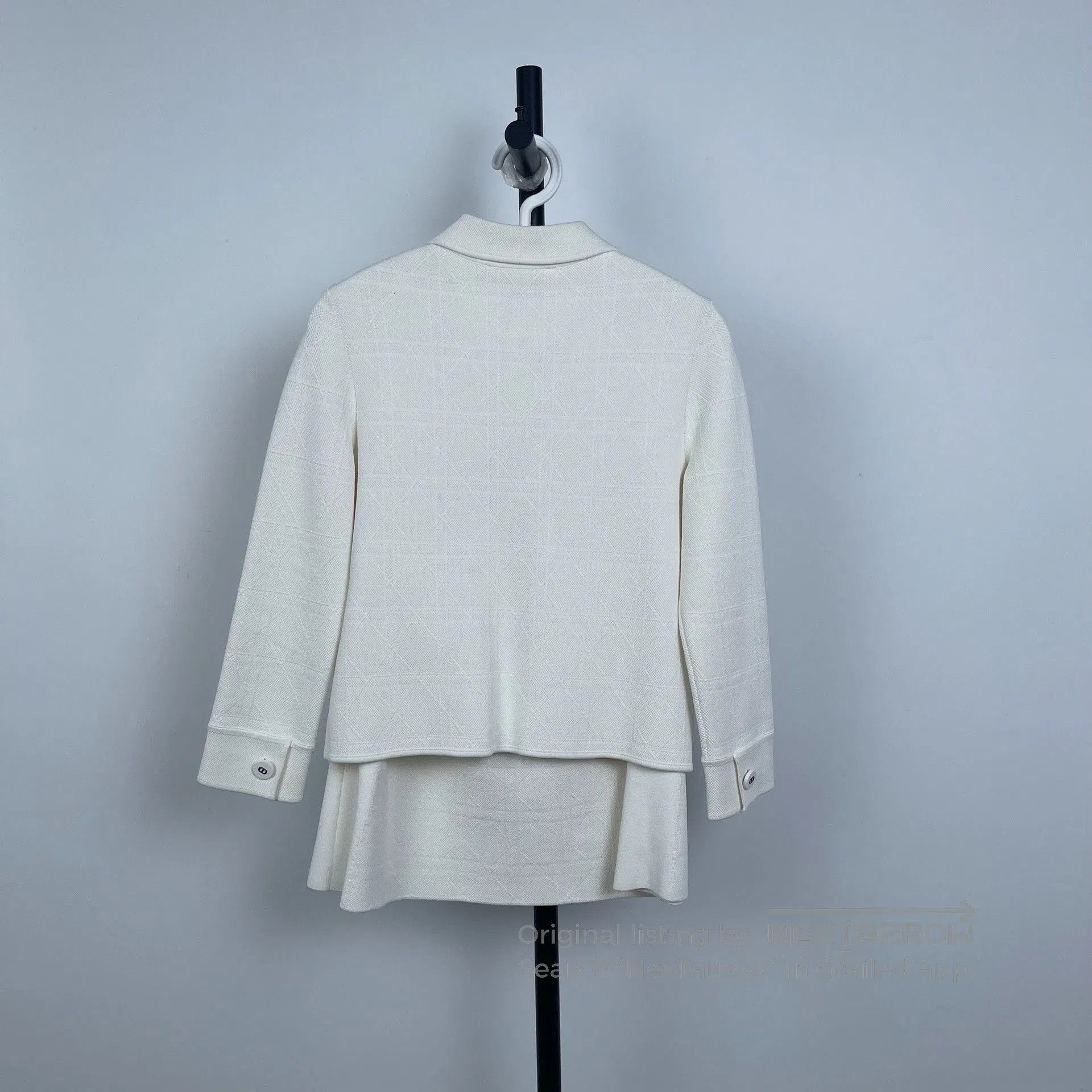 Dior Dior White CD Button Knit Coat & Skirt Set. Size XXS / US 00 / IT 34 - 2 Thumbnail