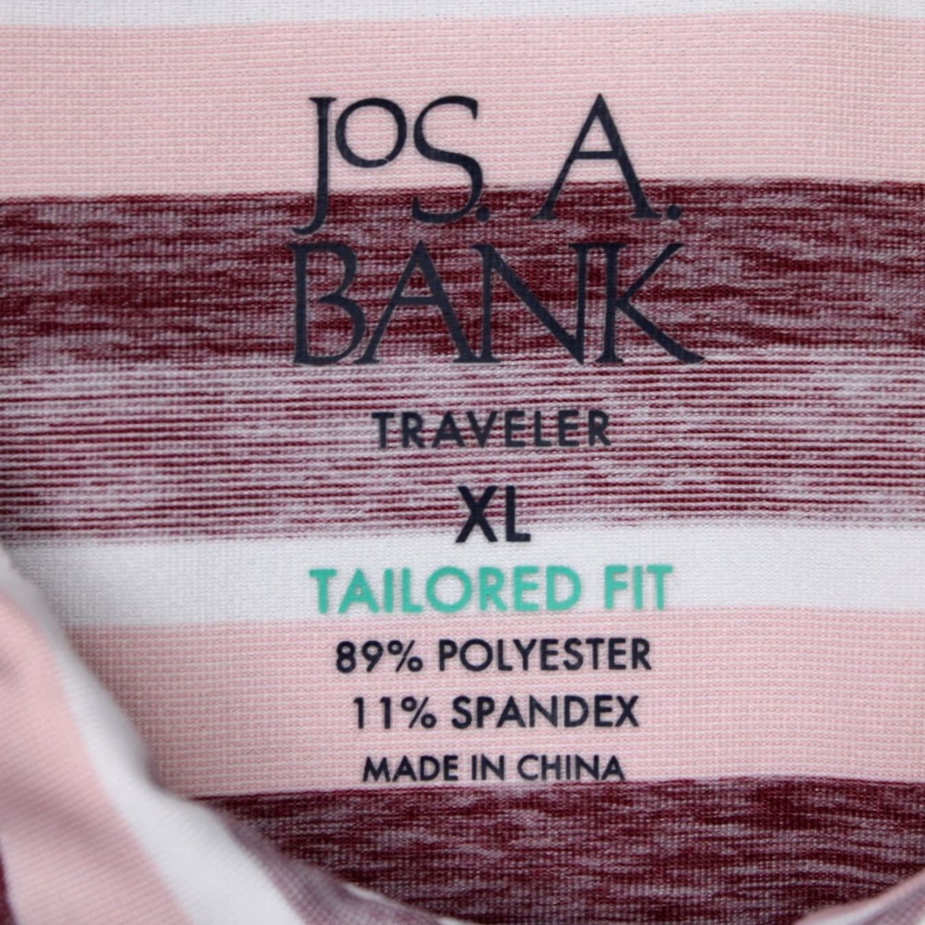 Jos. A. Bank Jos. A. Bank Polo Shirt Mens XL Pink Striped Traveler Tailored Fit Short Sleeve Size US XL / EU 56 / 4 - 5 Thumbnail