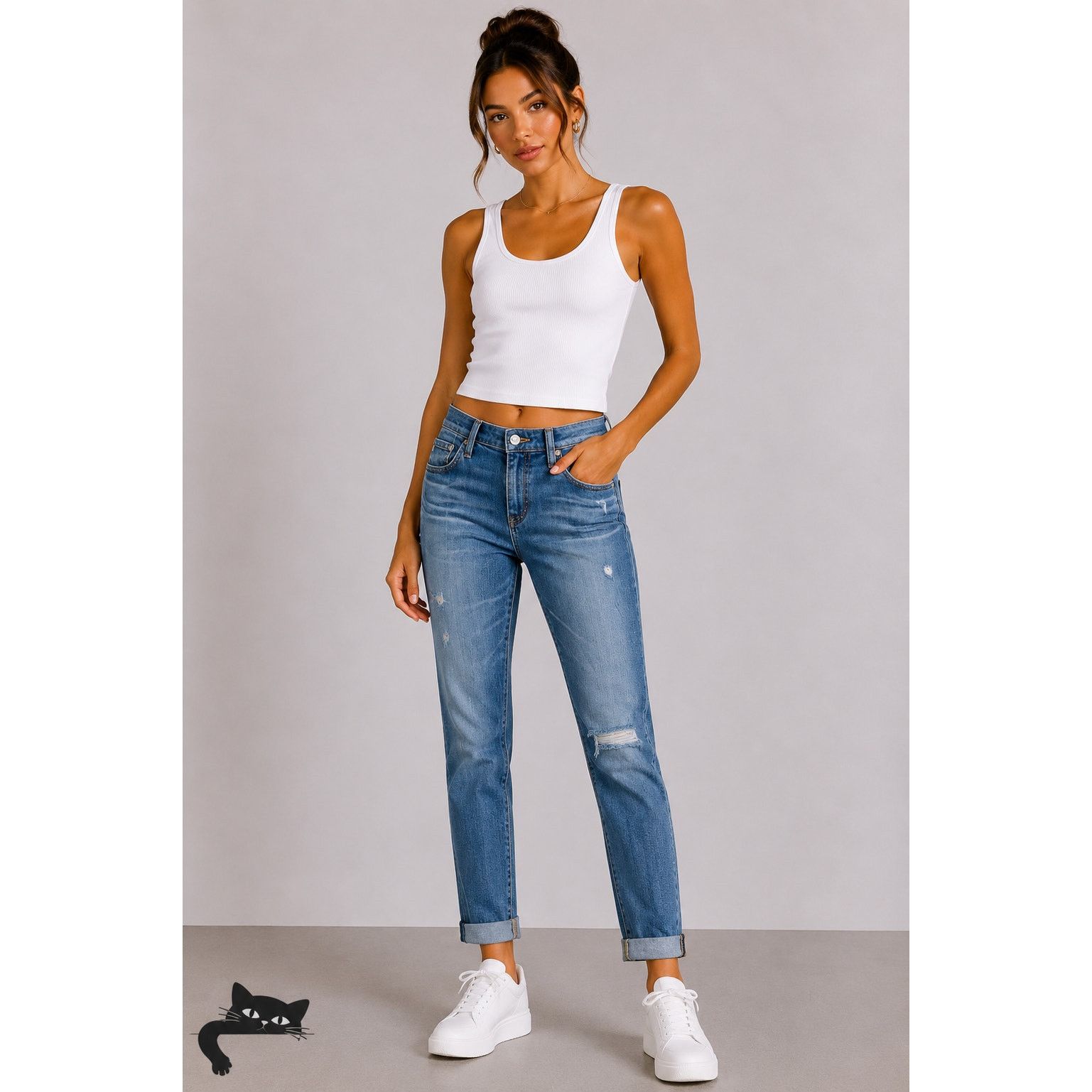 AG Adriano Goldschmied Revolve AG Flyaway The Stilt Cigarette Distressed Jean 27 Size 27" / US 4 / IT 40 - 2 Thumbnail