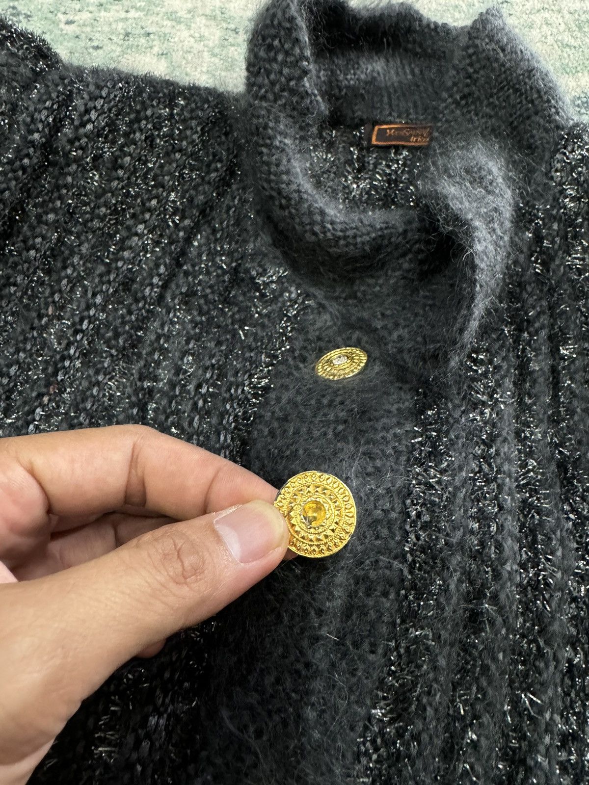 Vintage × Yves Saint Laurent VINTAGE YSL TRICOTS MIX WOOL KNITWEAR CARDIGAN Size M / US 6-8 / IT 42-44 - 7 Thumbnail