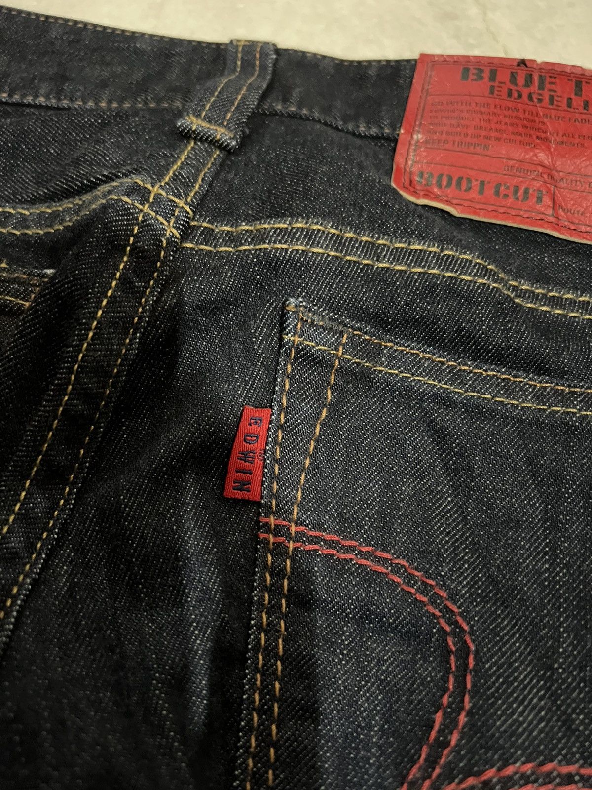 Edwin × If Six Was Nine × Japanese Brand 🌈Vintage Edwin Blue Trip Edgeline Bootcut Jean Size US 30 / EU 46 - 11 Thumbnail
