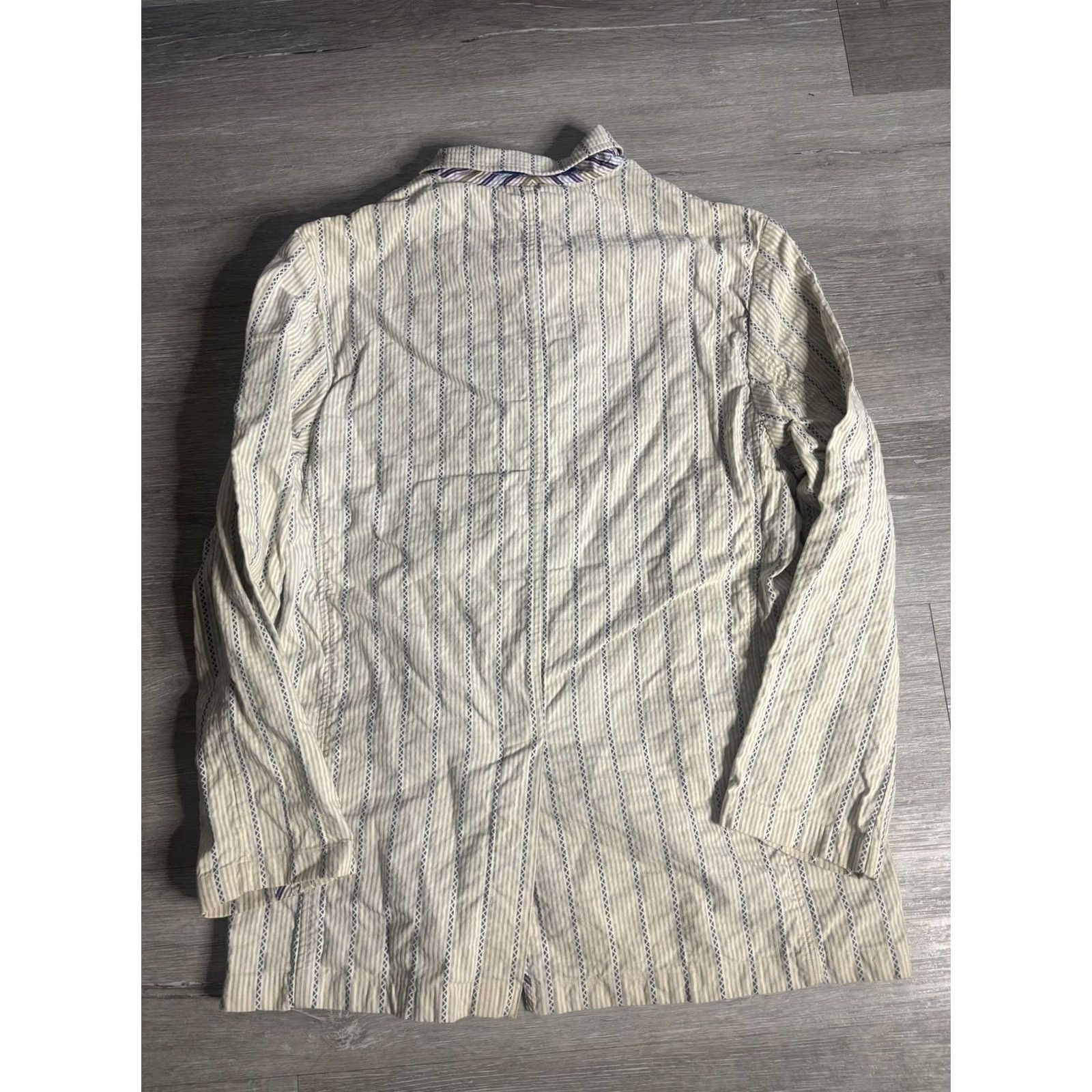 Robert Graham Robert Graham Blazer Sport Coat Mens Large White Striped Cotton Casual Jacket Size 42R - 6 Thumbnail