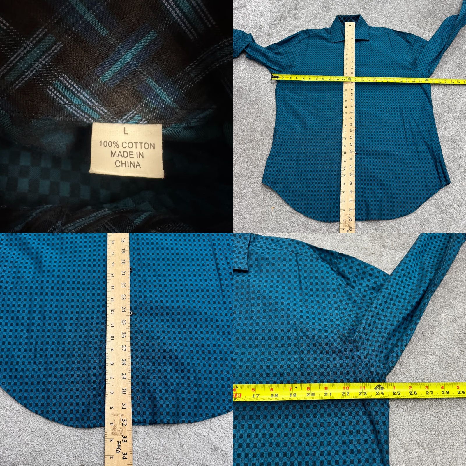 Neiman Marcus Neiman Marcus Shirt Adult Large Blue Check Cotton Button-Down Flip Cuff Regular Fit Preppy Classic Mens Size US L / EU 52-54 / 3 - 8 Thumbnail
